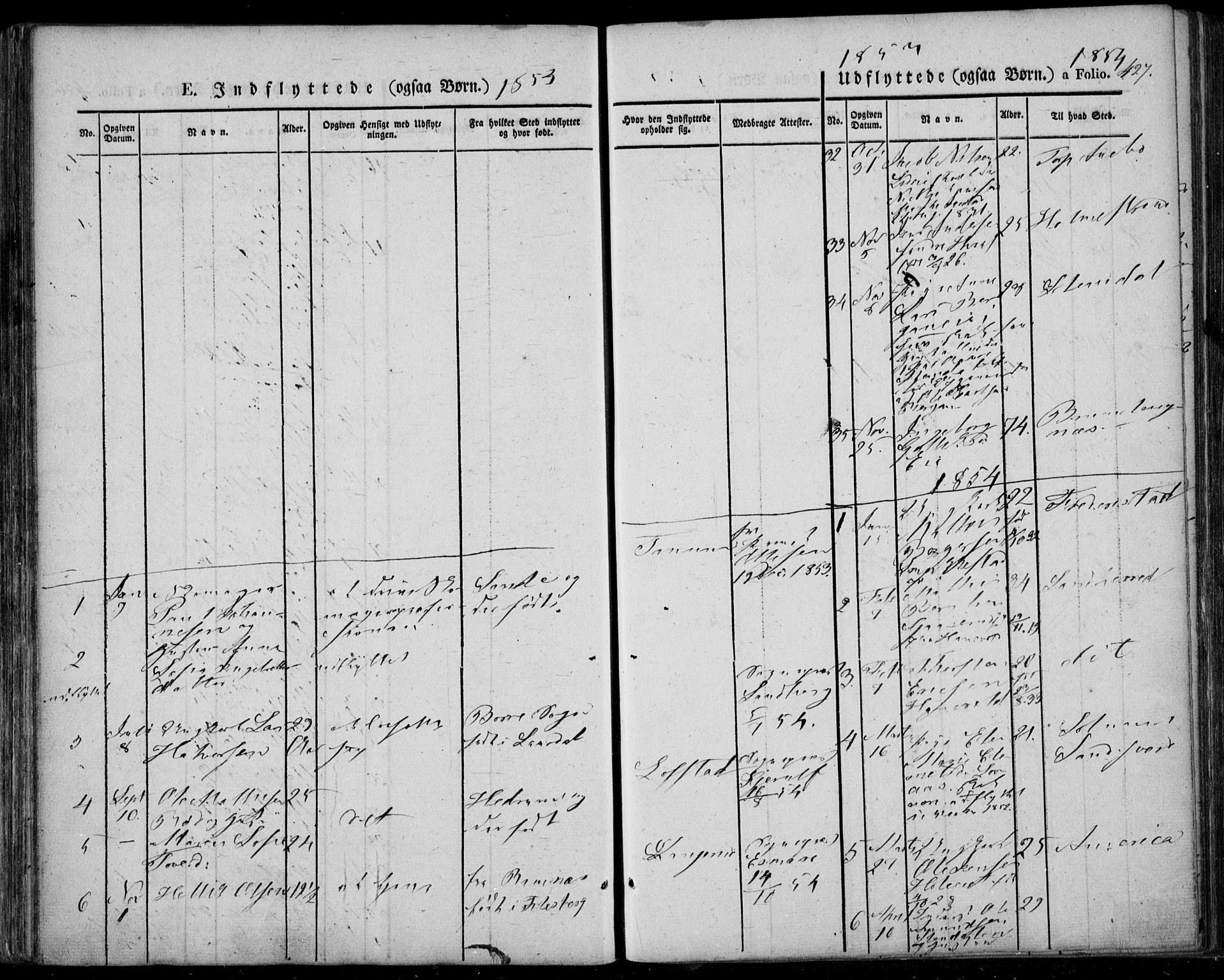 Lardal kirkebøker, AV/SAKO-A-350/F/Fa/L0006: Parish register (official) no. I 6, 1835-1860, p. 427