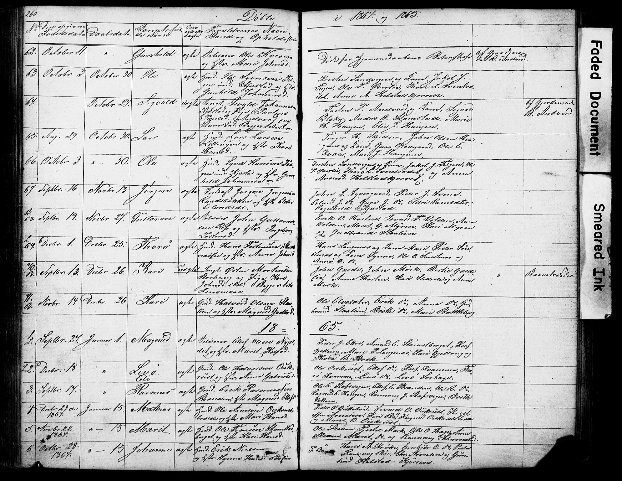 Lom prestekontor, SAH/PREST-070/L/L0012: Parish register (copy) no. 12, 1845-1873, p. 260-261