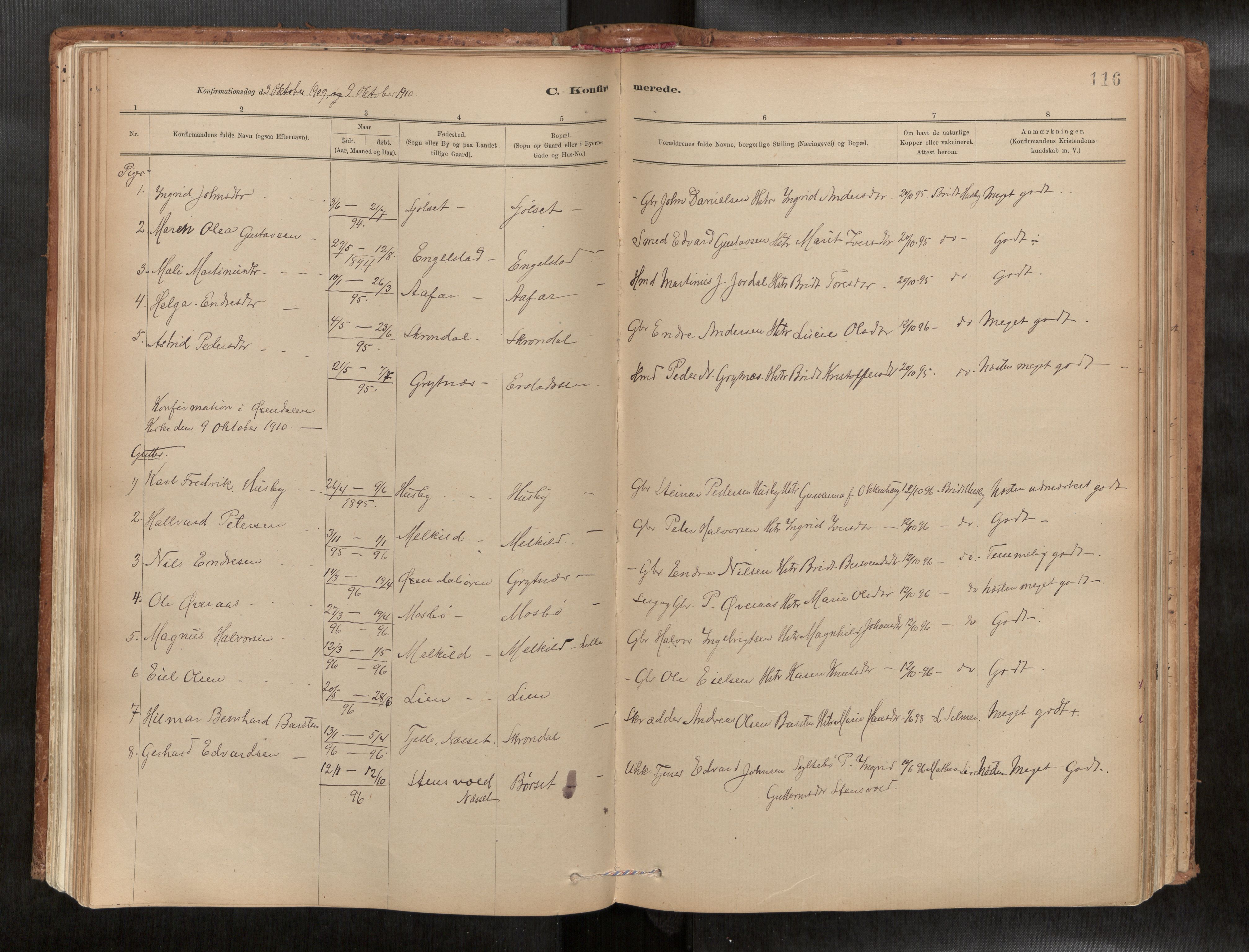 Ministerialprotokoller, klokkerbøker og fødselsregistre - Møre og Romsdal, AV/SAT-A-1454/588/L1006: Parish register (official) no. 588A03, 1886-1912, p. 116