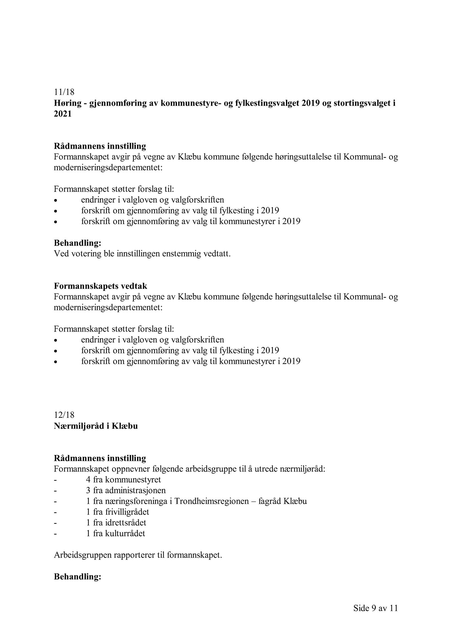 Klæbu Kommune, TRKO/KK/02-FS/L011: Formannsskapet - Møtedokumenter, 2018, p. 401