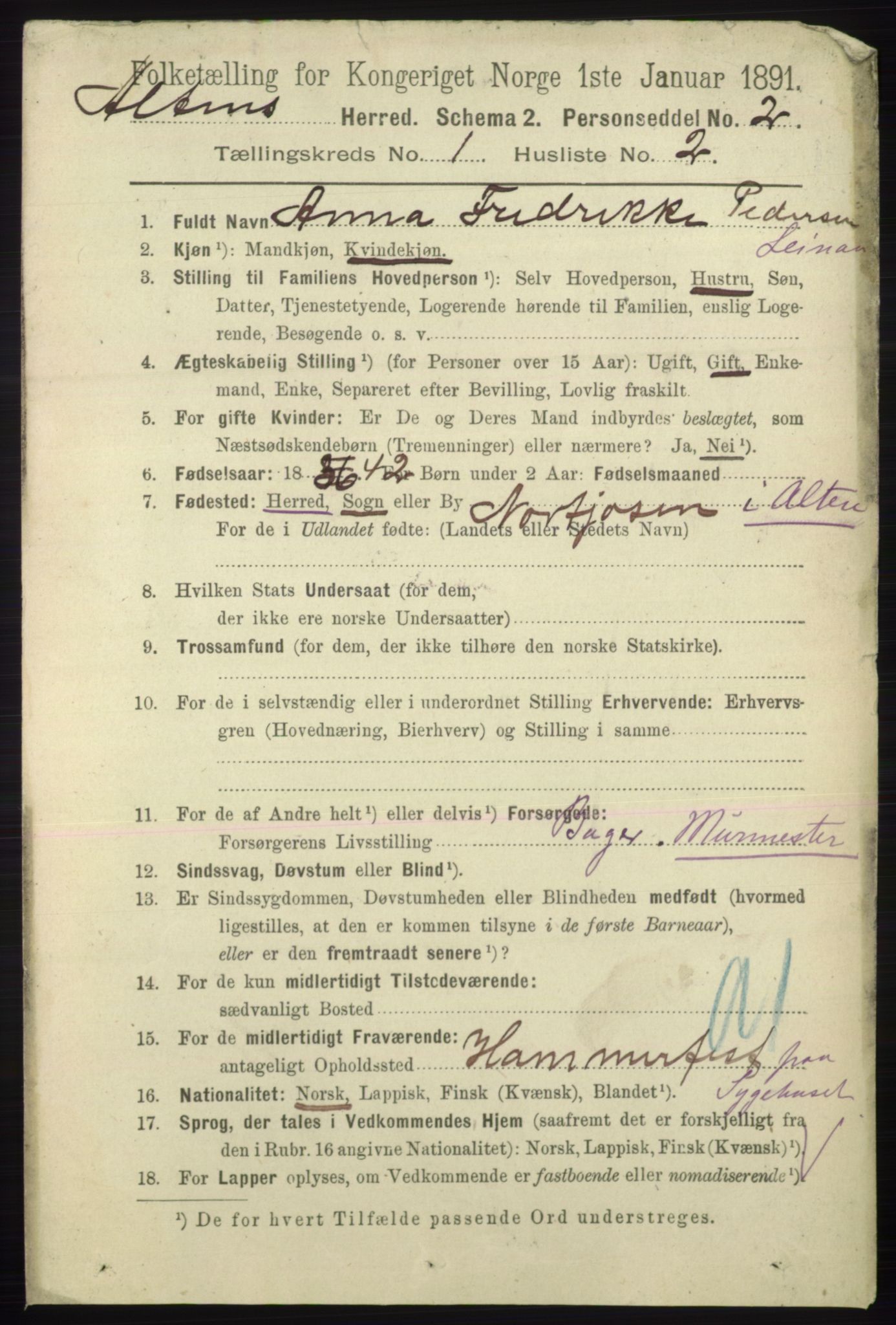 RA, 1891 census for 2012 Alta, 1891, p. 97