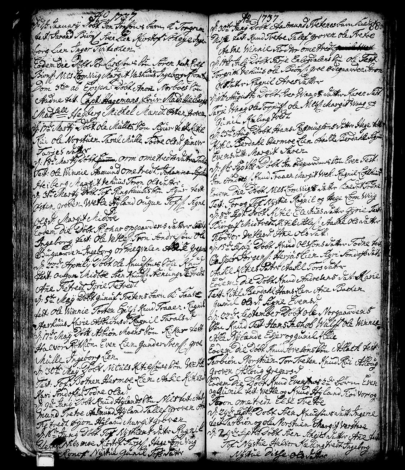 Vinje kirkebøker, SAKO/A-312/F/Fa/L0001: Parish register (official) no. I 1, 1717-1766, p. 88