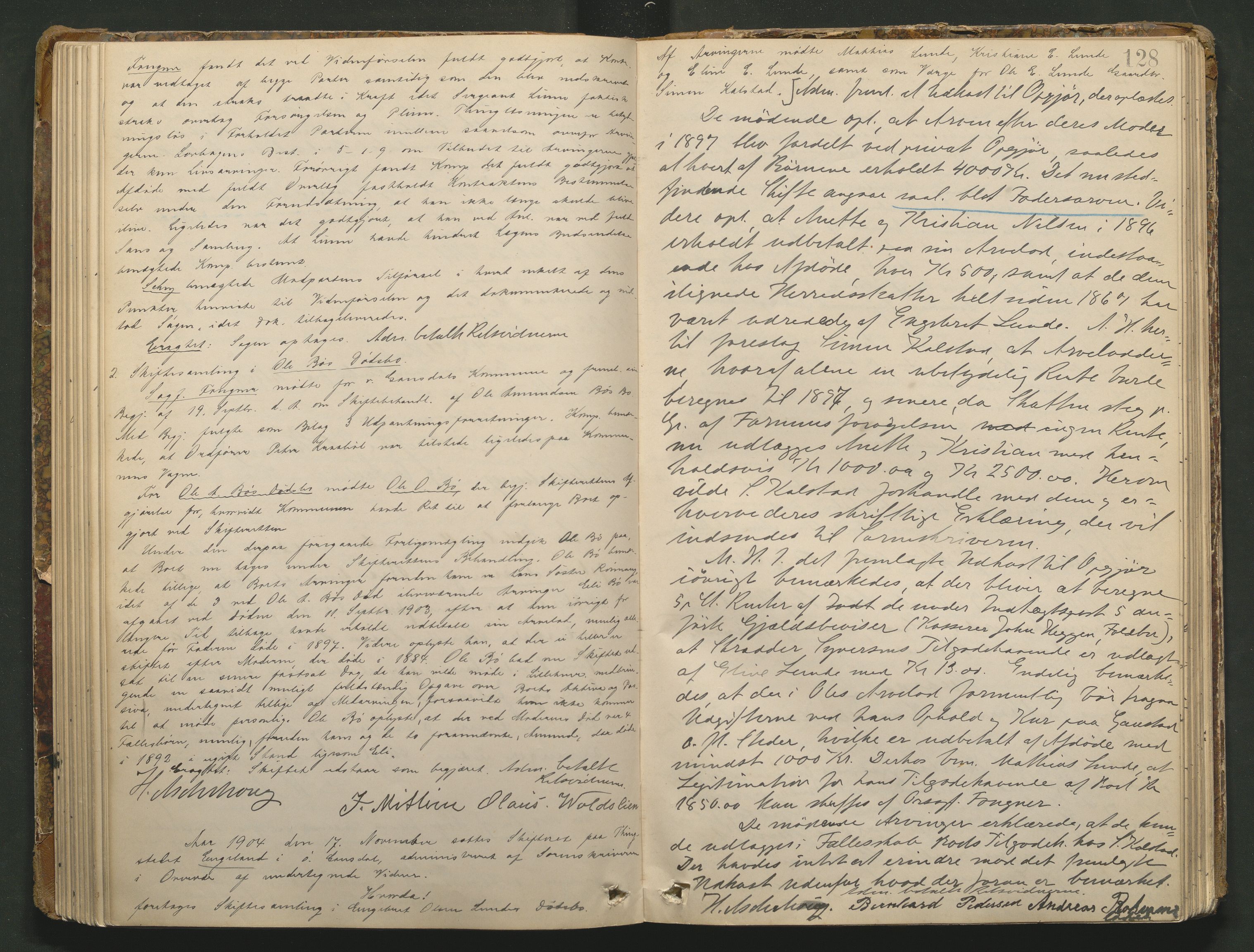 Sør-Gudbrandsdal tingrett, AV/SAH-TING-004/J/Ja/Jad/L0001: Skifteforhandlingsprotokoll - Fåberg og Gausdal, 1899-1911, p. 127b-128a
