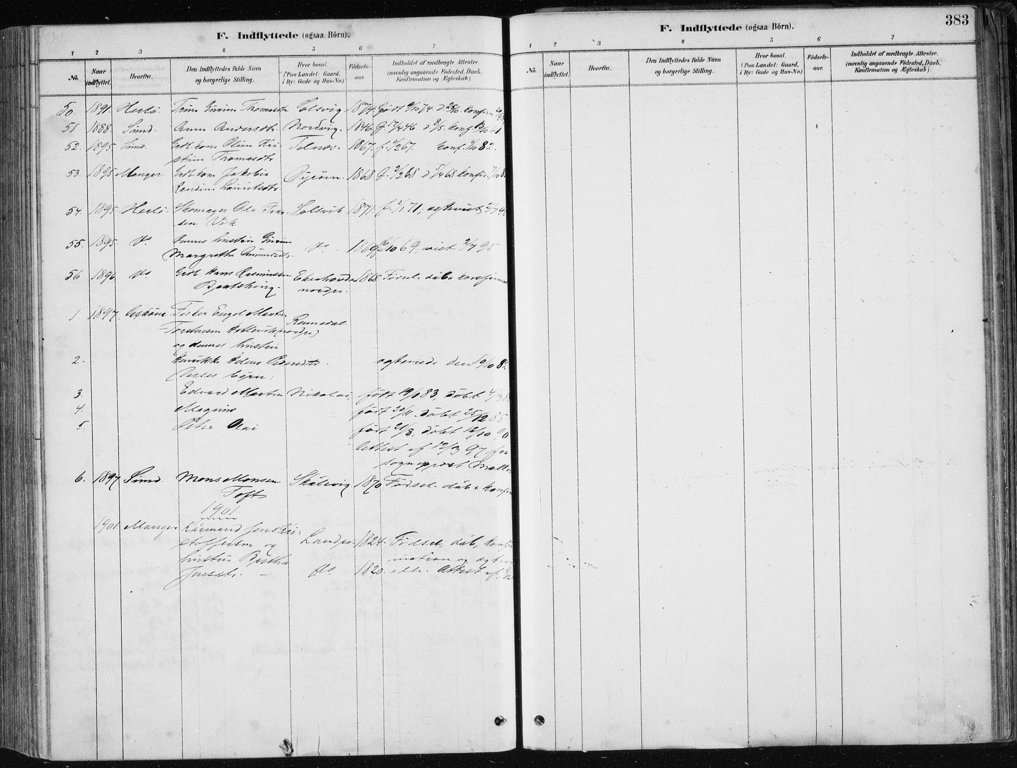 Fjell sokneprestembete, SAB/A-75301/H/Haa: Parish register (official) no. A  8, 1878-1898, p. 383