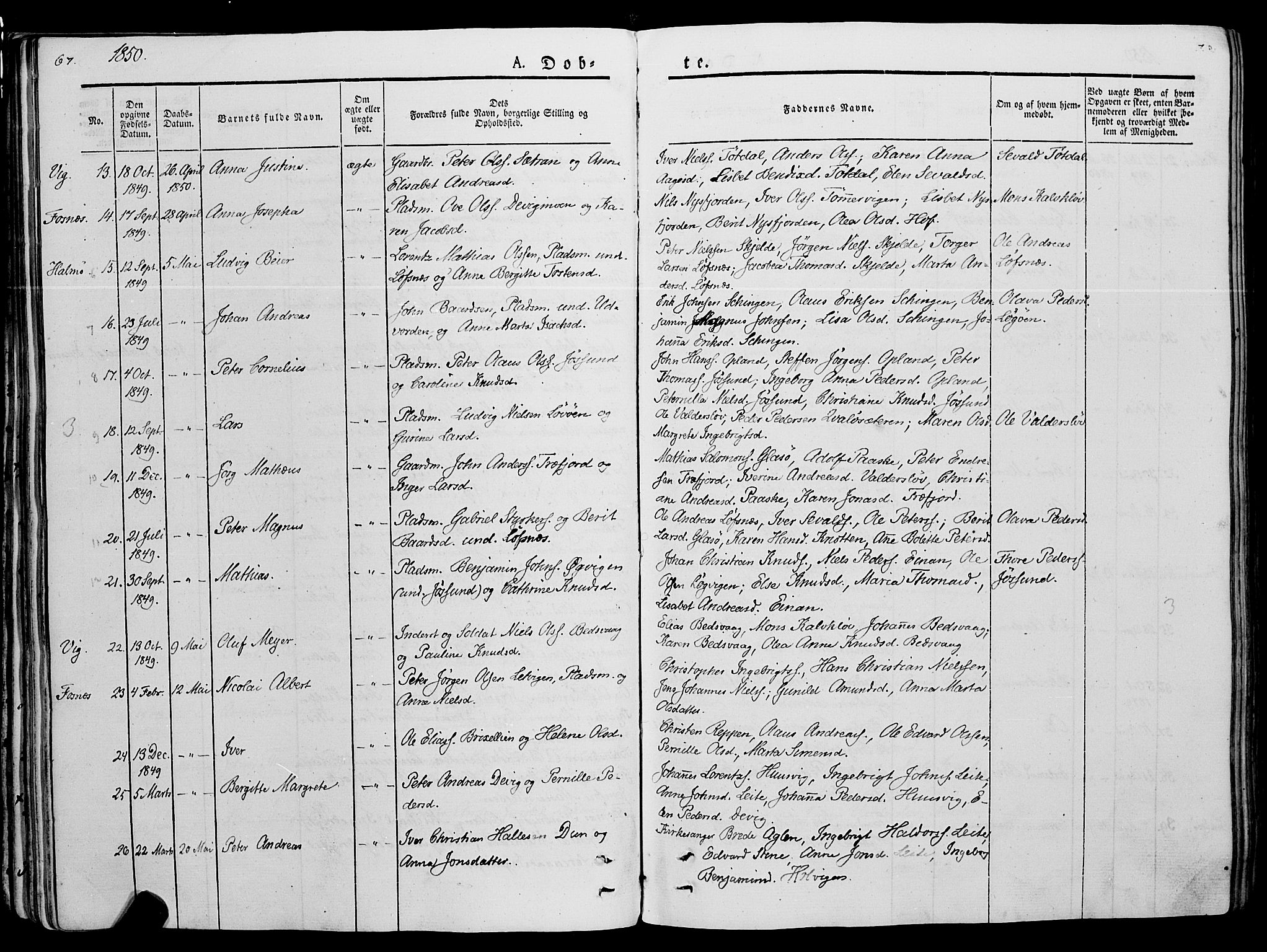 Ministerialprotokoller, klokkerbøker og fødselsregistre - Nord-Trøndelag, SAT/A-1458/773/L0614: Parish register (official) no. 773A05, 1831-1856, p. 67
