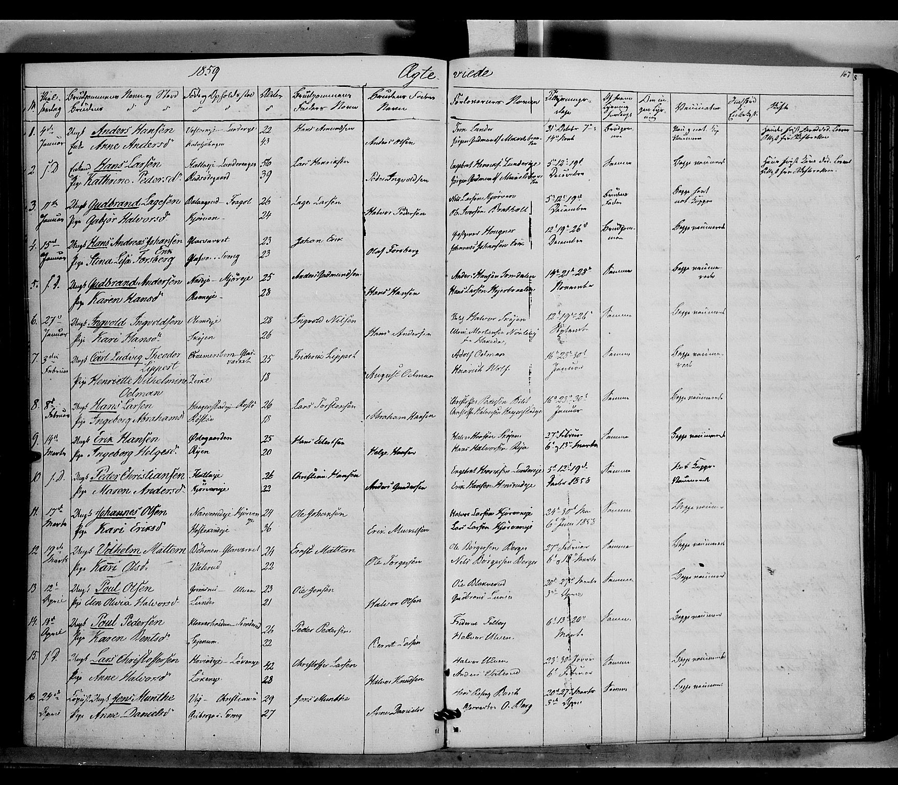 Jevnaker prestekontor, AV/SAH-PREST-116/H/Ha/Haa/L0007: Parish register (official) no. 7, 1858-1876, p. 167