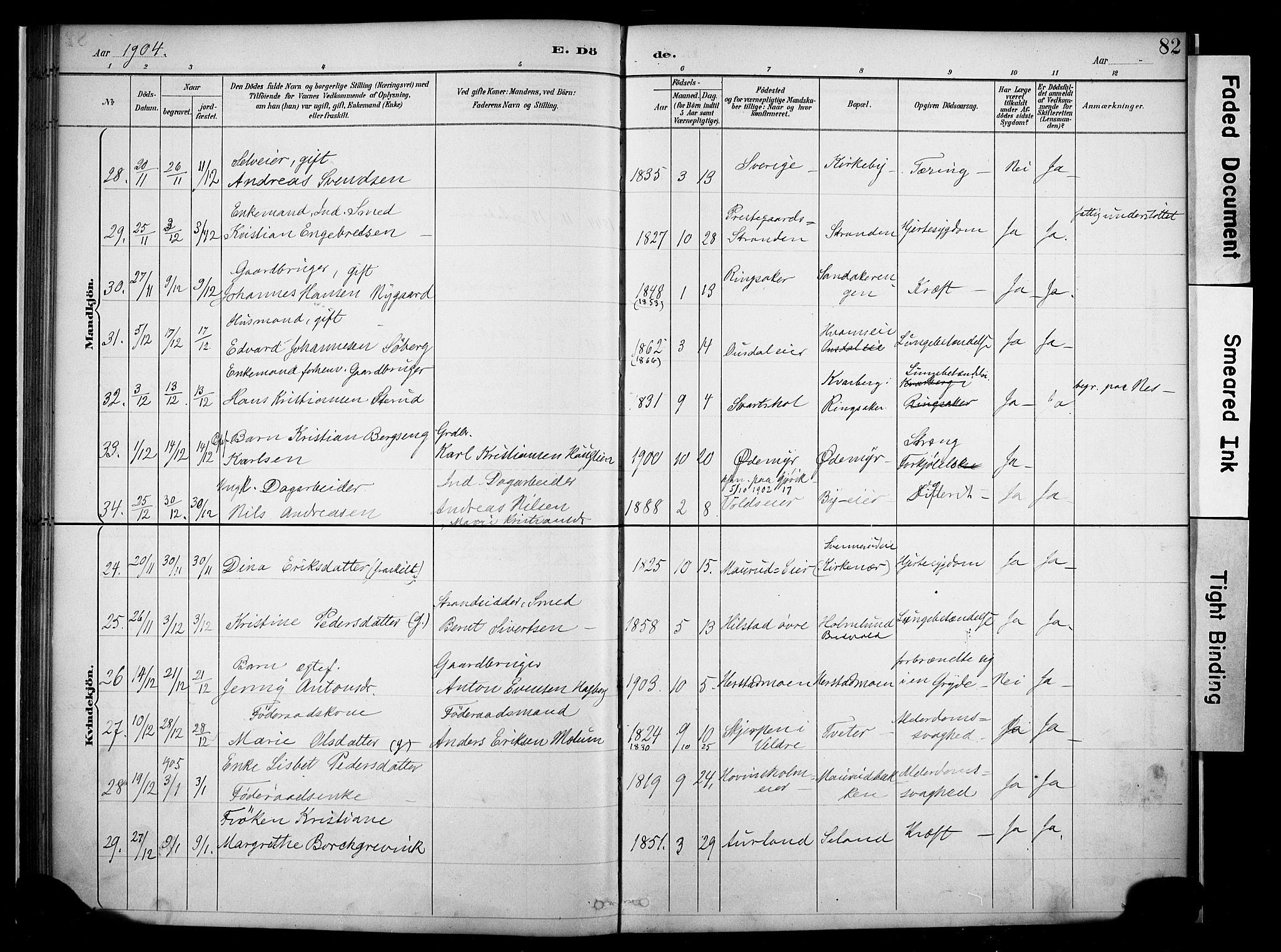 Nes prestekontor, Hedmark, AV/SAH-PREST-020/K/Ka/L0011: Parish register (official) no. 11, 1887-1905, p. 82