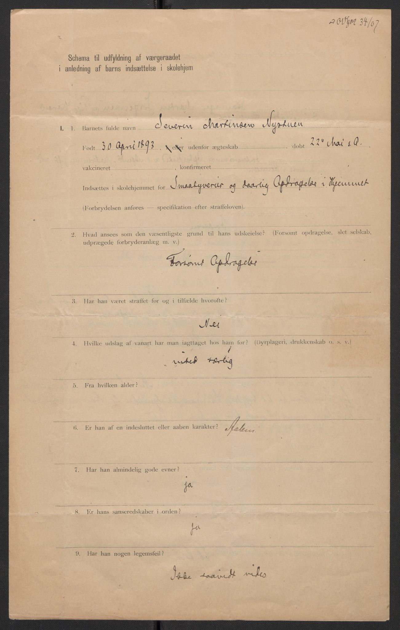 Falstad skolehjem, RA/S-1676/E/Eb/L0007: Elevmapper løpenr. 146-168, 1905-1911, p. 348