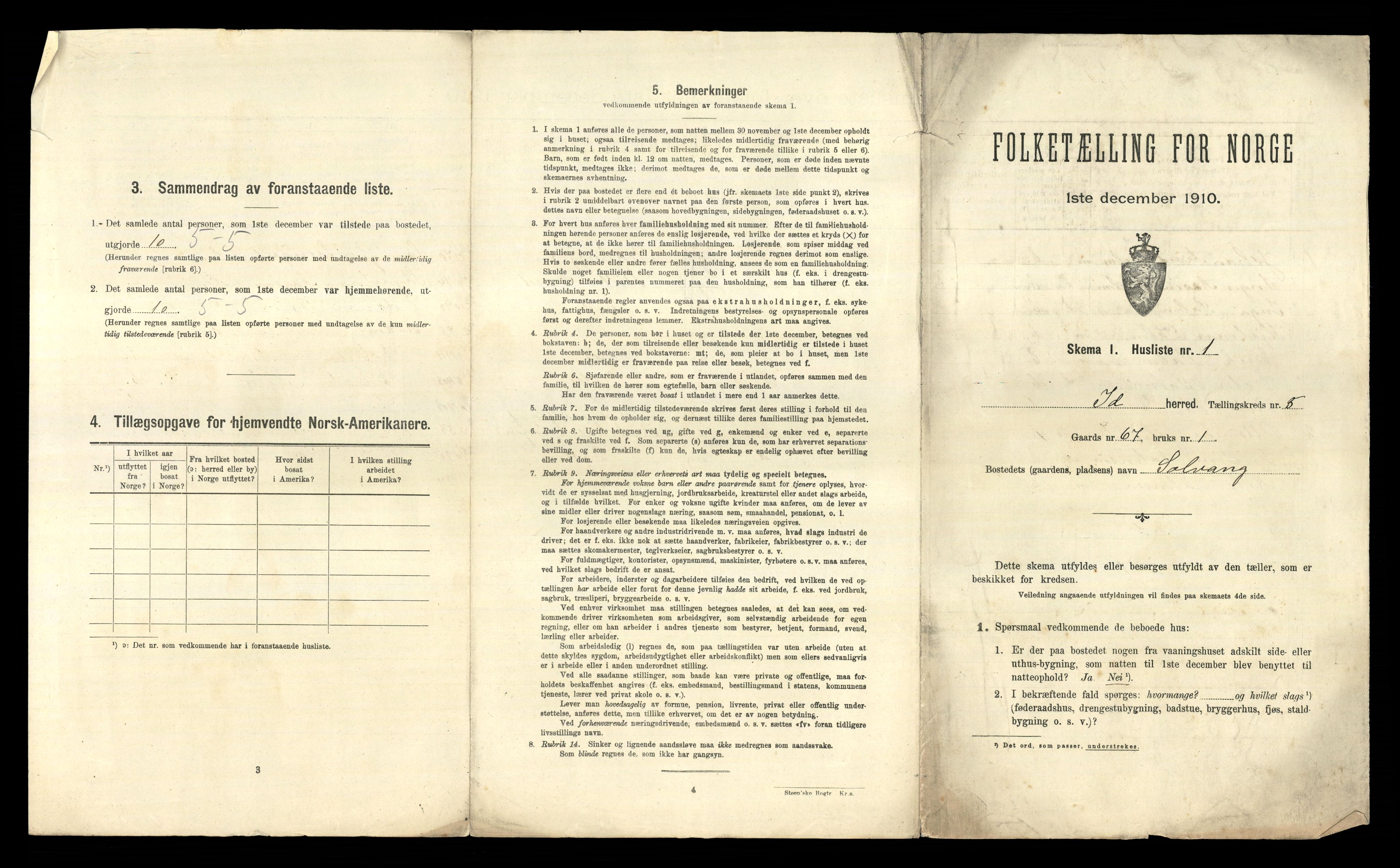 RA, 1910 census for Idd, 1910, p. 938