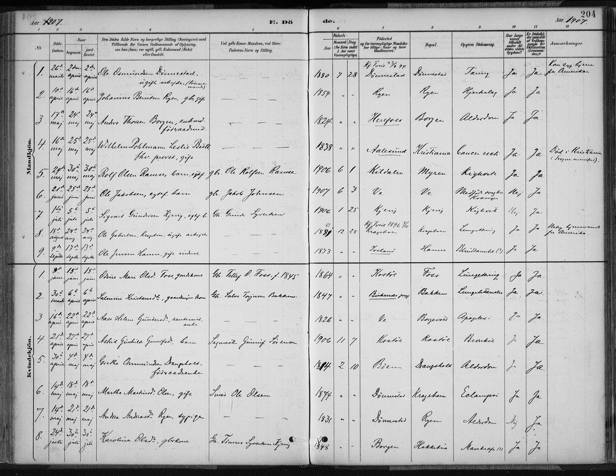 Tveit sokneprestkontor, AV/SAK-1111-0043/F/Fa/L0007: Parish register (official) no. A 7, 1887-1908, p. 204