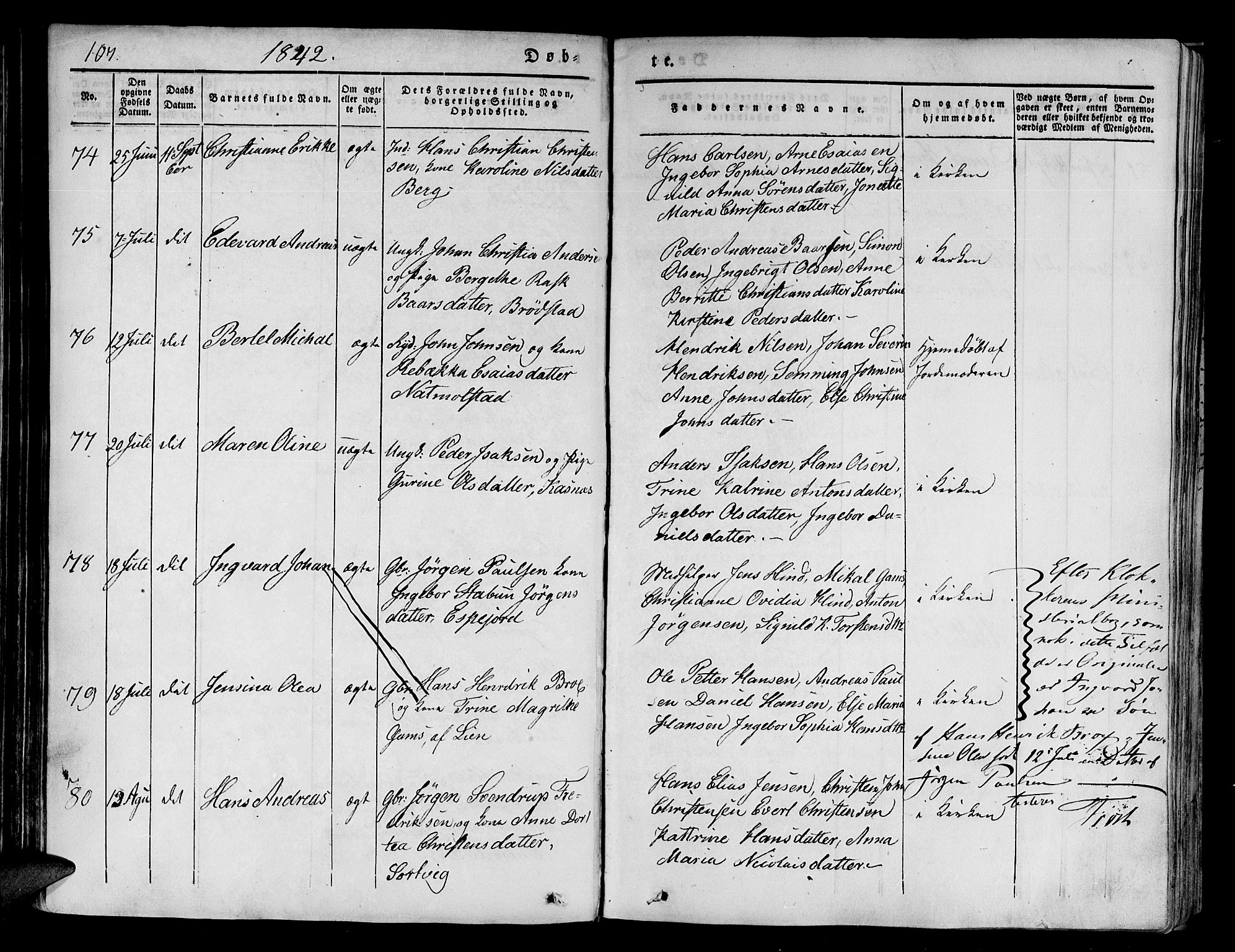 Tranøy sokneprestkontor, AV/SATØ-S-1313/I/Ia/Iaa/L0005kirke: Parish register (official) no. 5, 1829-1844, p. 107