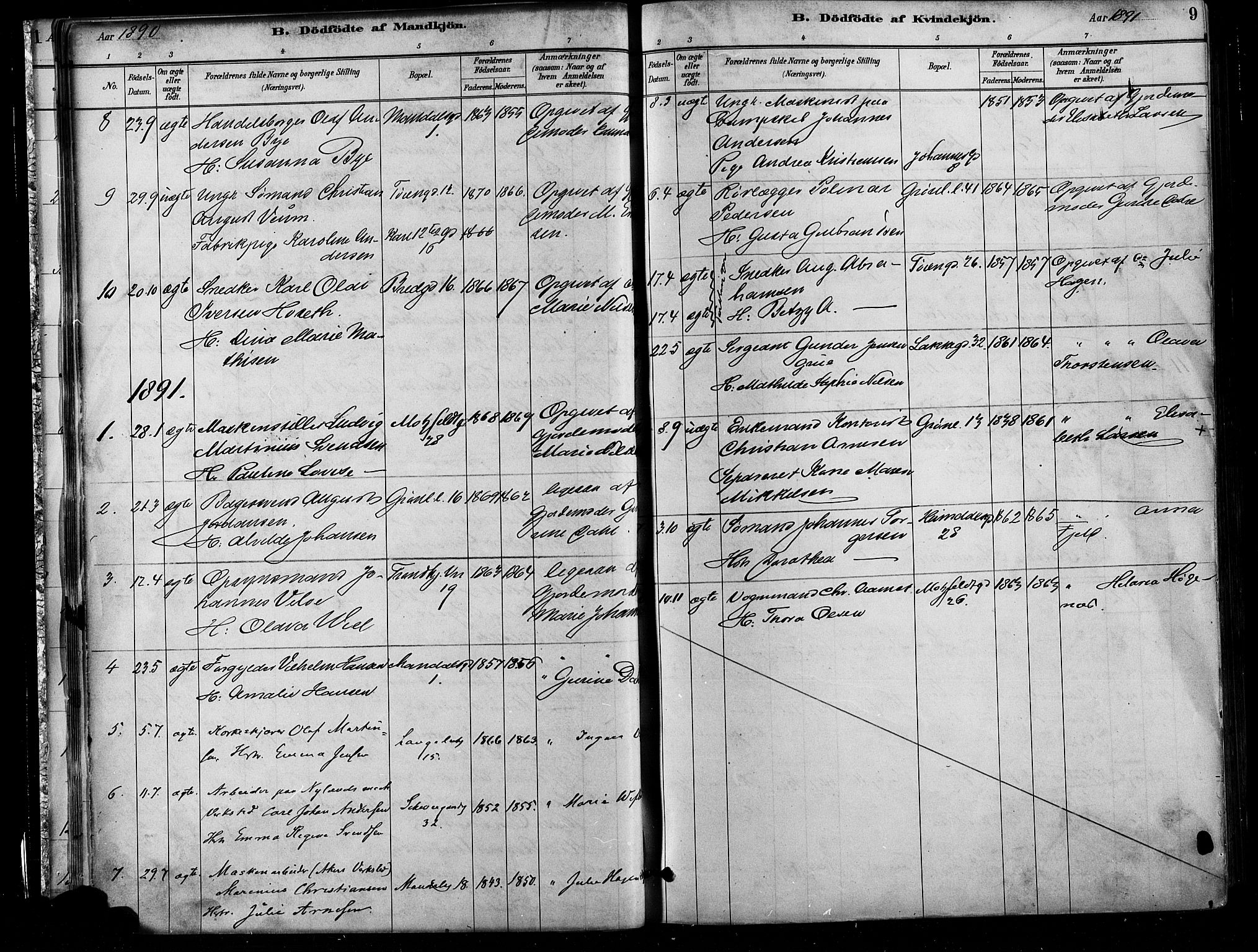 Grønland prestekontor Kirkebøker, SAO/A-10848/F/Fa/L0008: Parish register (official) no. 8, 1881-1893, p. 9