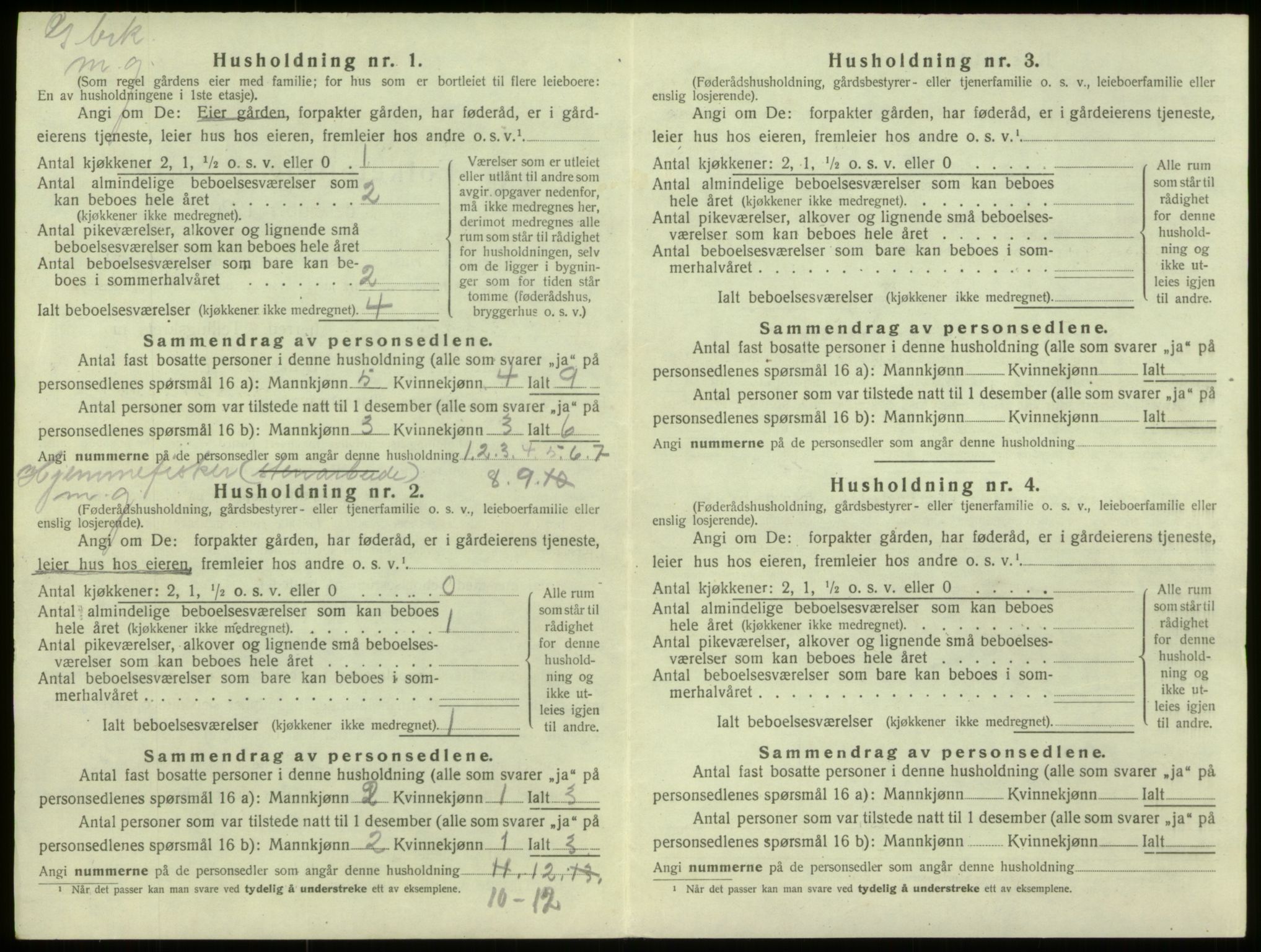 SAB, 1920 census for Selje, 1920, p. 199