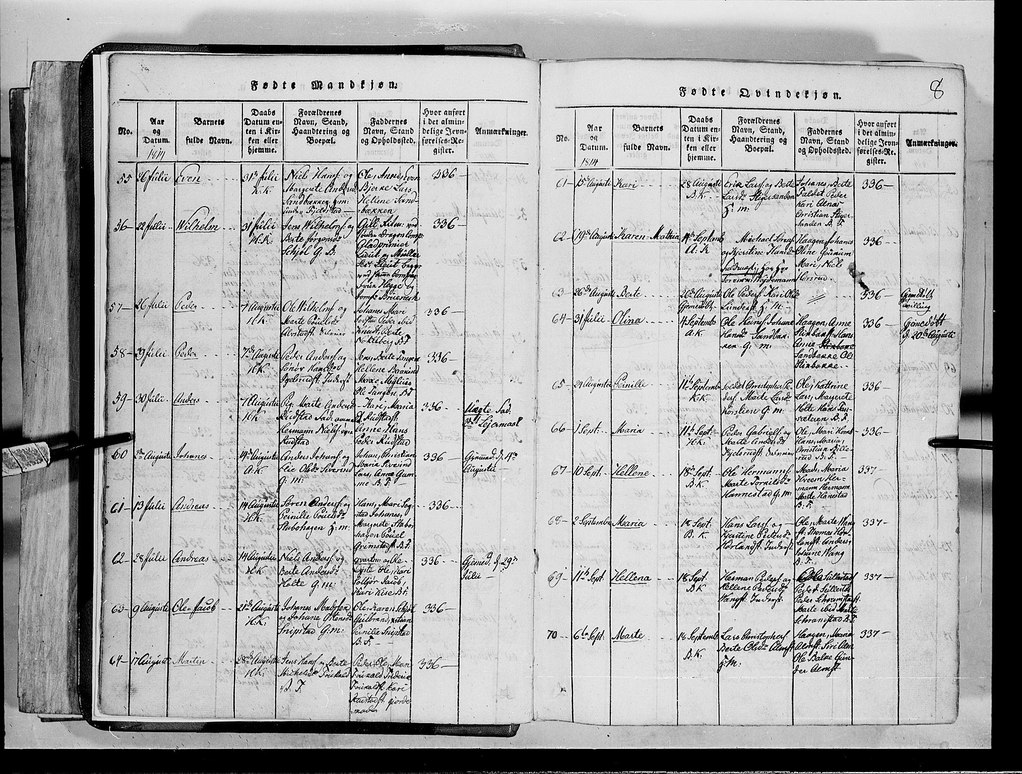 Toten prestekontor, AV/SAH-PREST-102/H/Ha/Hab/L0001: Parish register (copy) no. 1, 1814-1820, p. 8