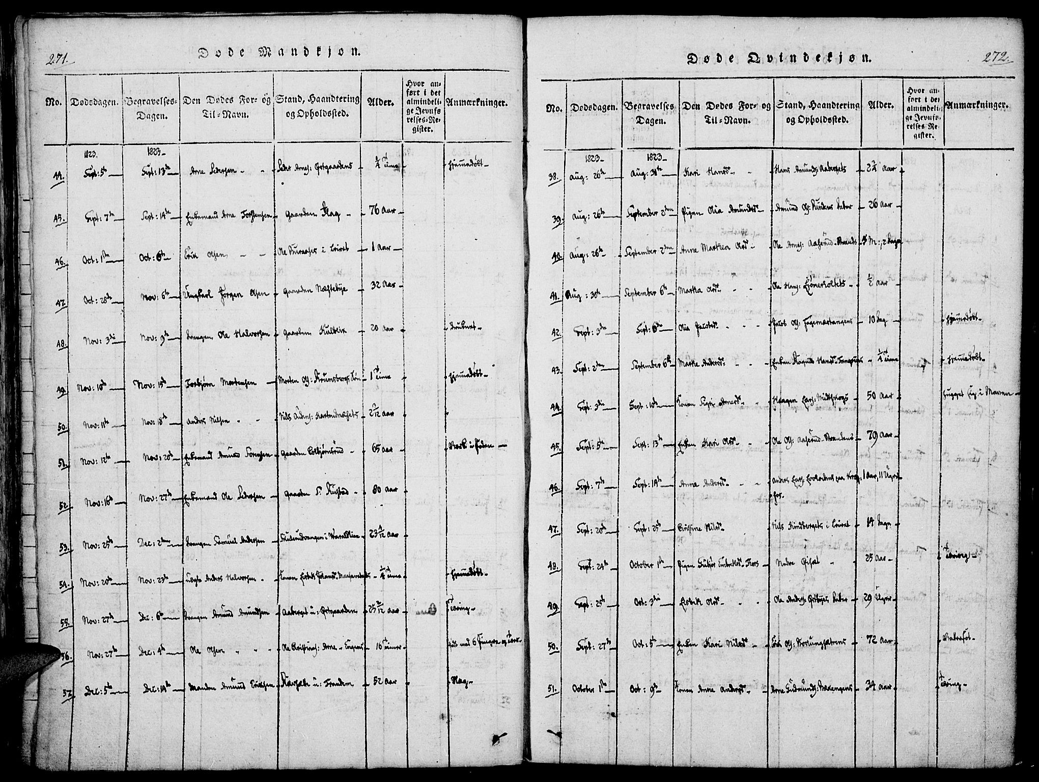 Vinger prestekontor, AV/SAH-PREST-024/H/Ha/Haa/L0006: Parish register (official) no. 6, 1814-1825, p. 271-272