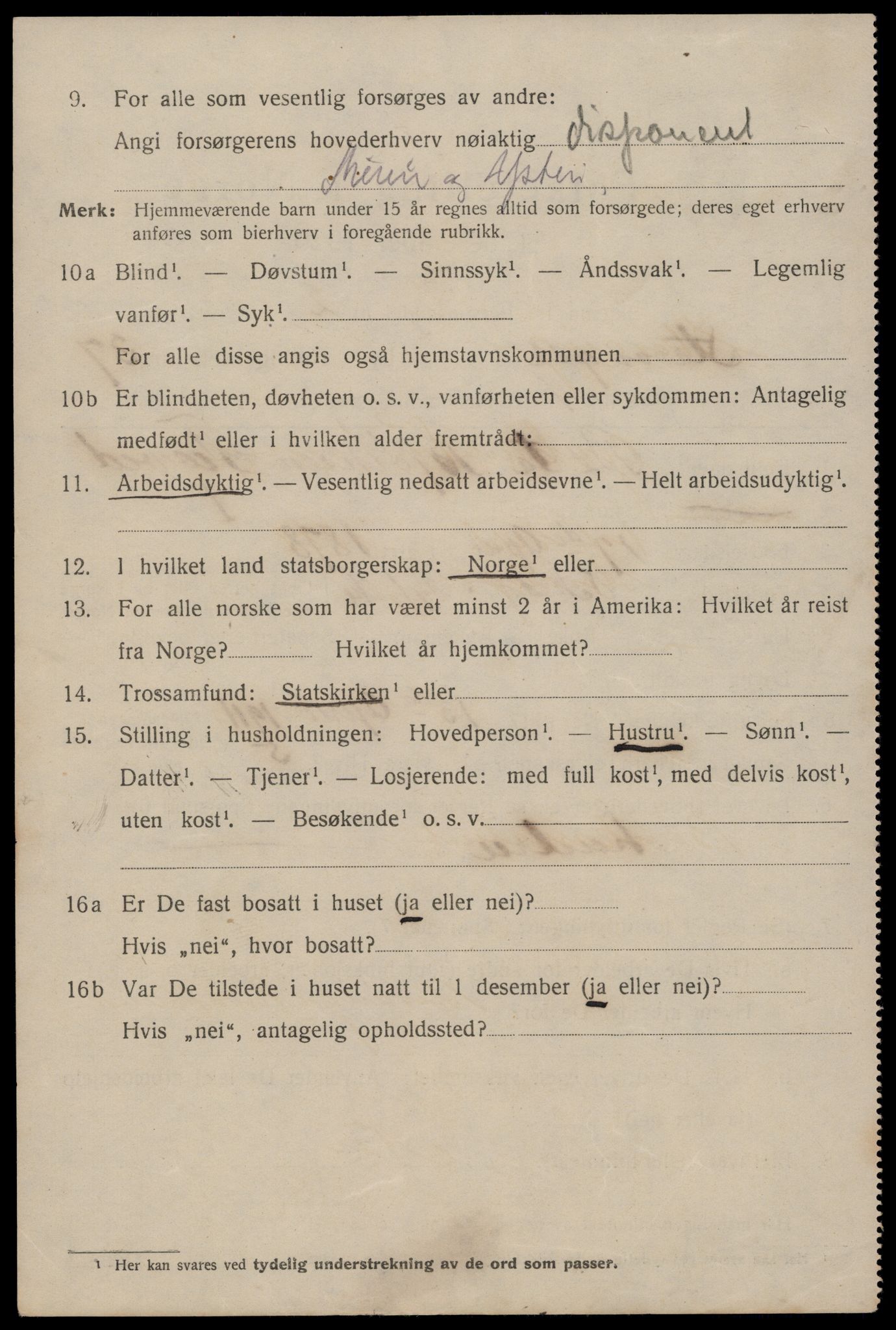 SAST, 1920 census for Stavanger, 1920, p. 97259