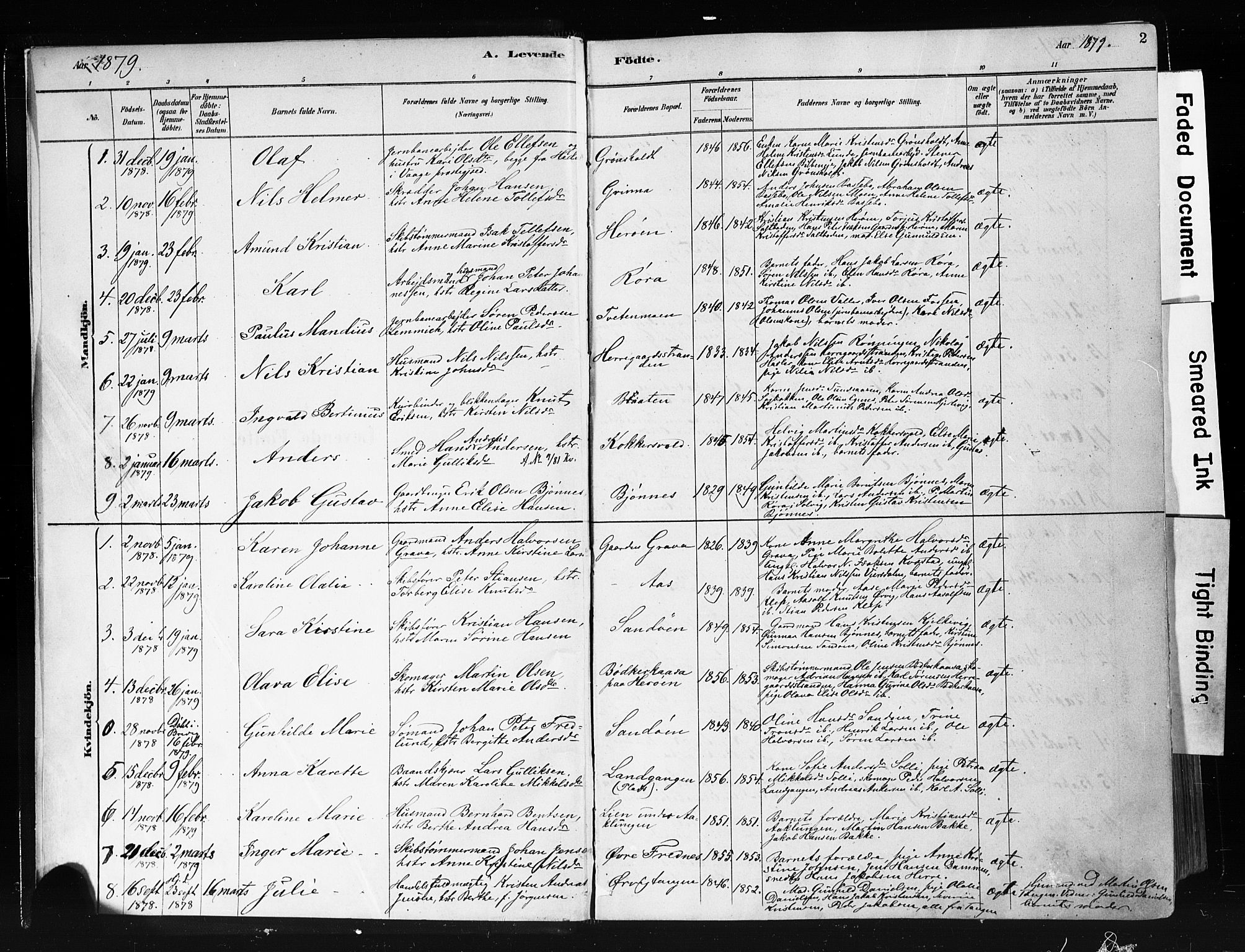 Eidanger kirkebøker, AV/SAKO-A-261/F/Fa/L0012: Parish register (official) no. 12, 1879-1900, p. 2