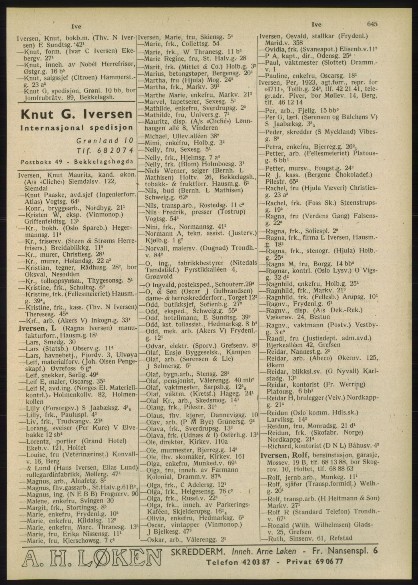 Kristiania/Oslo adressebok, PUBL/-, 1948, p. 645