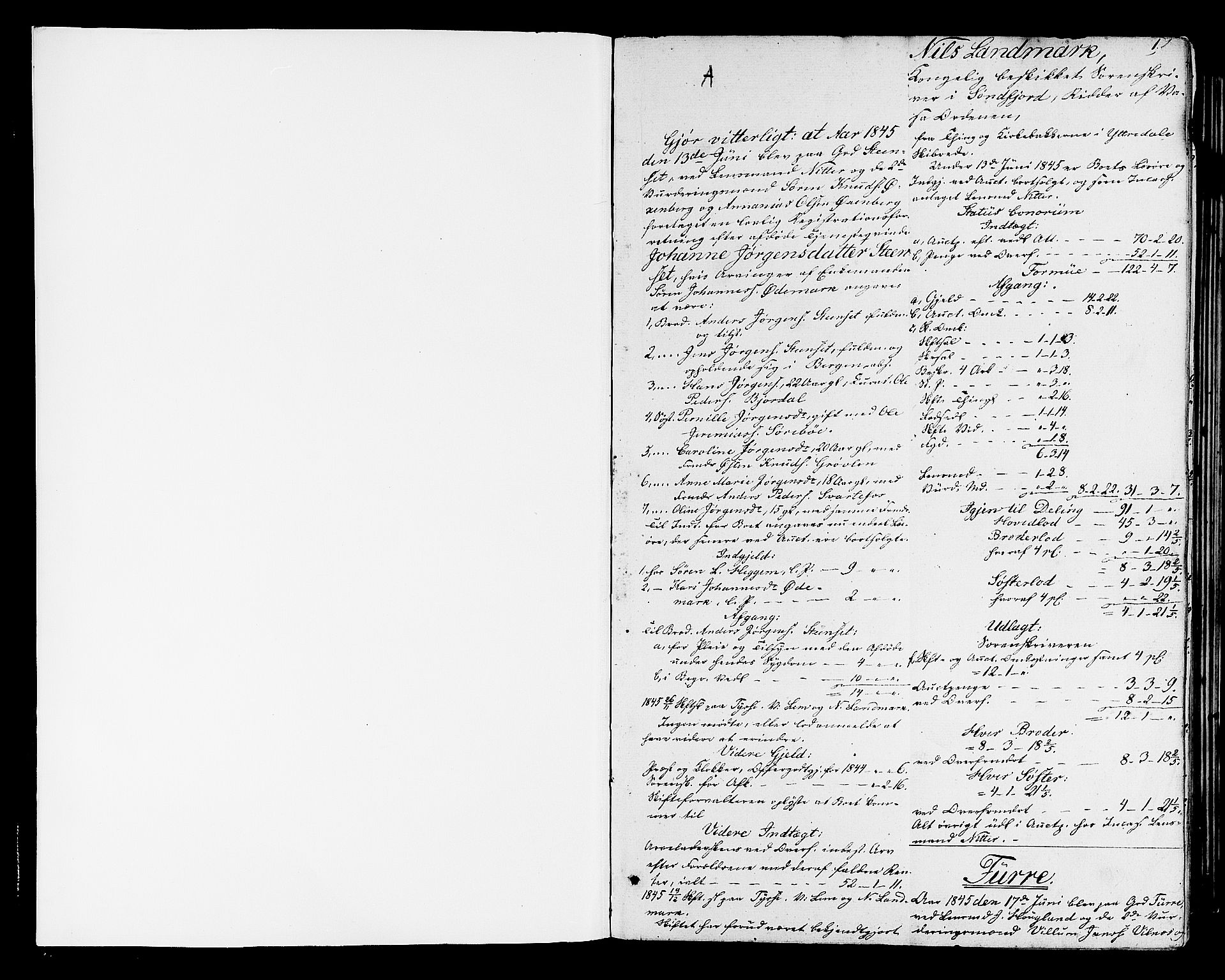 Sunnfjord tingrett, AV/SAB-A-3201/1/H/Ha/Had/L0020: Skifteprotokioll, 1845-1853, p. 0b-1a