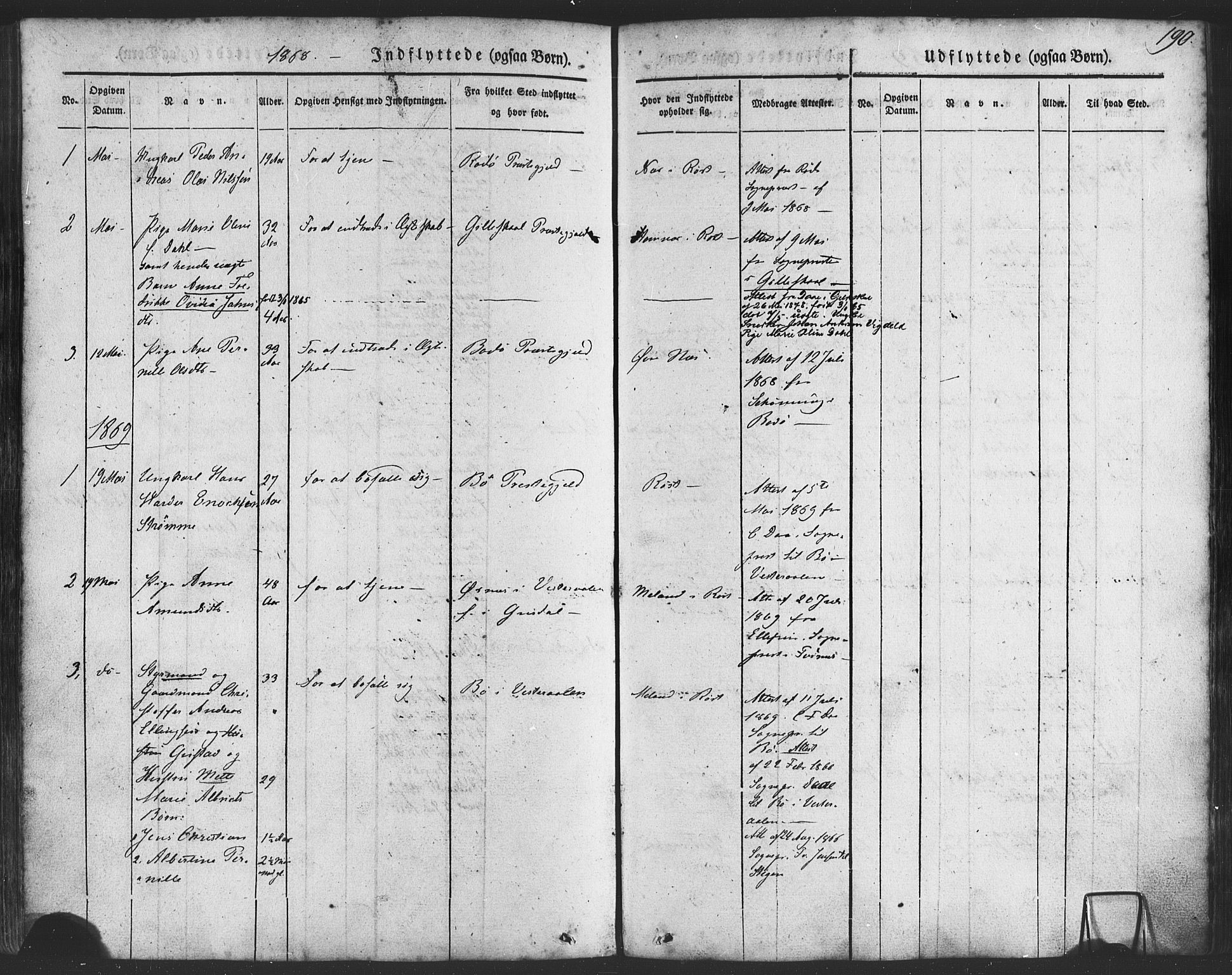 Ministerialprotokoller, klokkerbøker og fødselsregistre - Nordland, AV/SAT-A-1459/807/L0121: Parish register (official) no. 807A04, 1846-1879, p. 190