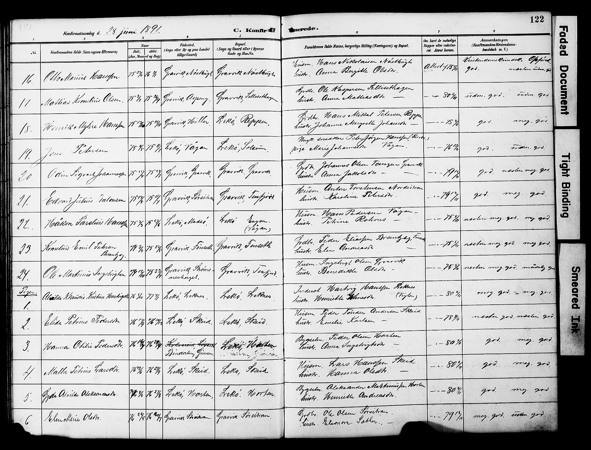 Ministerialprotokoller, klokkerbøker og fødselsregistre - Nord-Trøndelag, SAT/A-1458/788/L0701: Parish register (copy) no. 788C01, 1888-1913, p. 122
