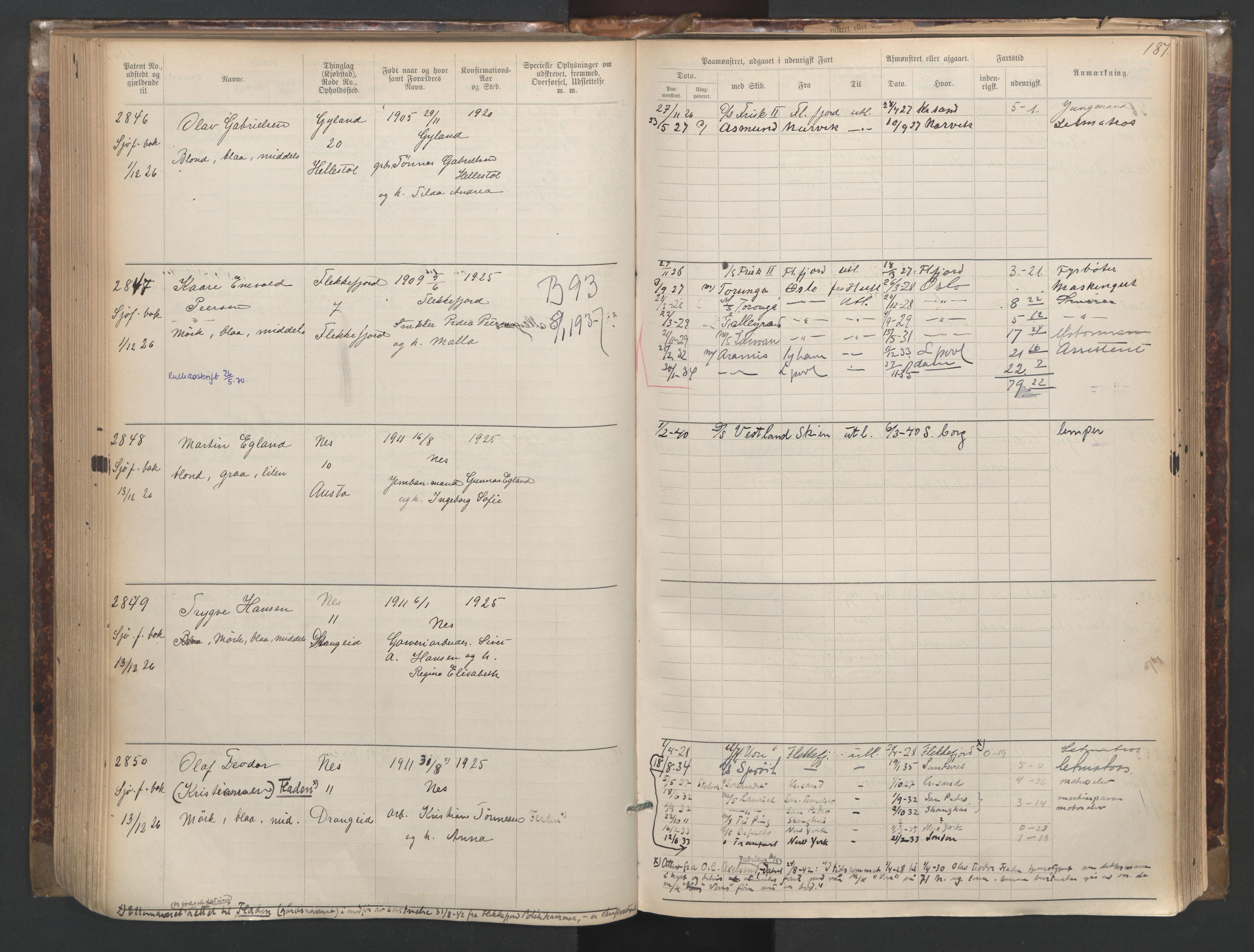 Flekkefjord mønstringskrets, AV/SAK-2031-0018/F/Fa/L0003: Annotasjonsrulle nr 1921-2963 med register, N-3, 1892-1948, p. 219