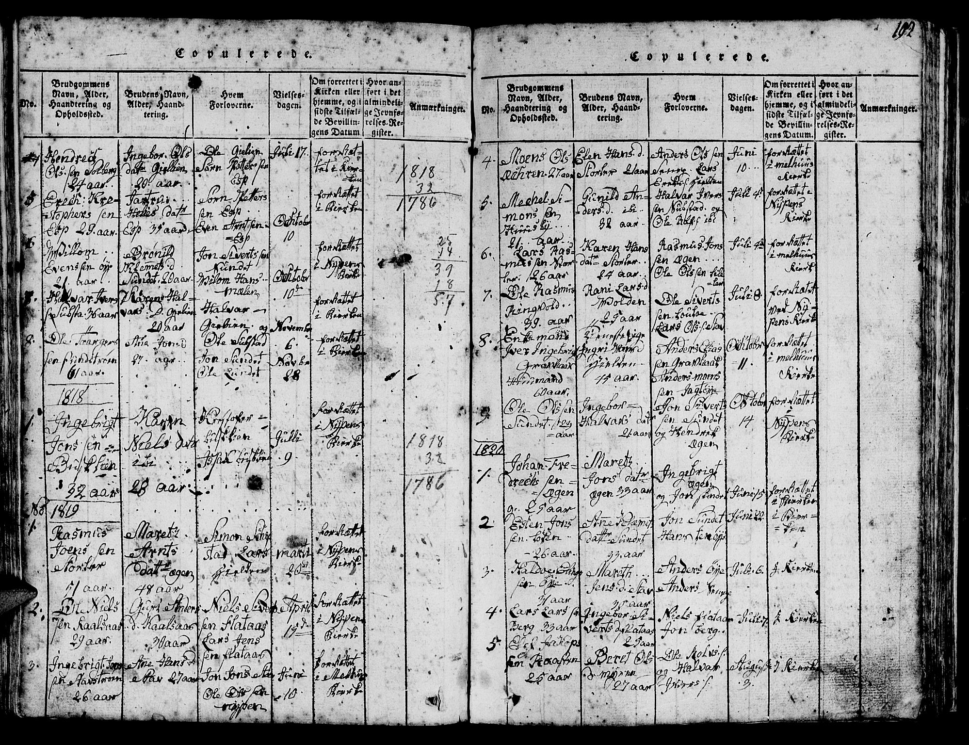 Ministerialprotokoller, klokkerbøker og fødselsregistre - Sør-Trøndelag, SAT/A-1456/613/L0393: Parish register (copy) no. 613C01, 1816-1886, p. 192