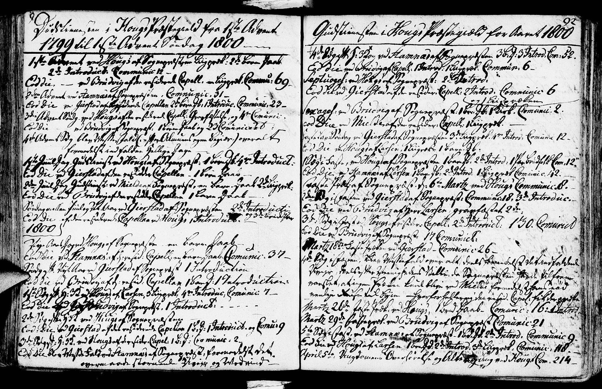 Haus sokneprestembete, SAB/A-75601/H/Haa: Parish register (official) no. A 11, 1796-1816, p. 92
