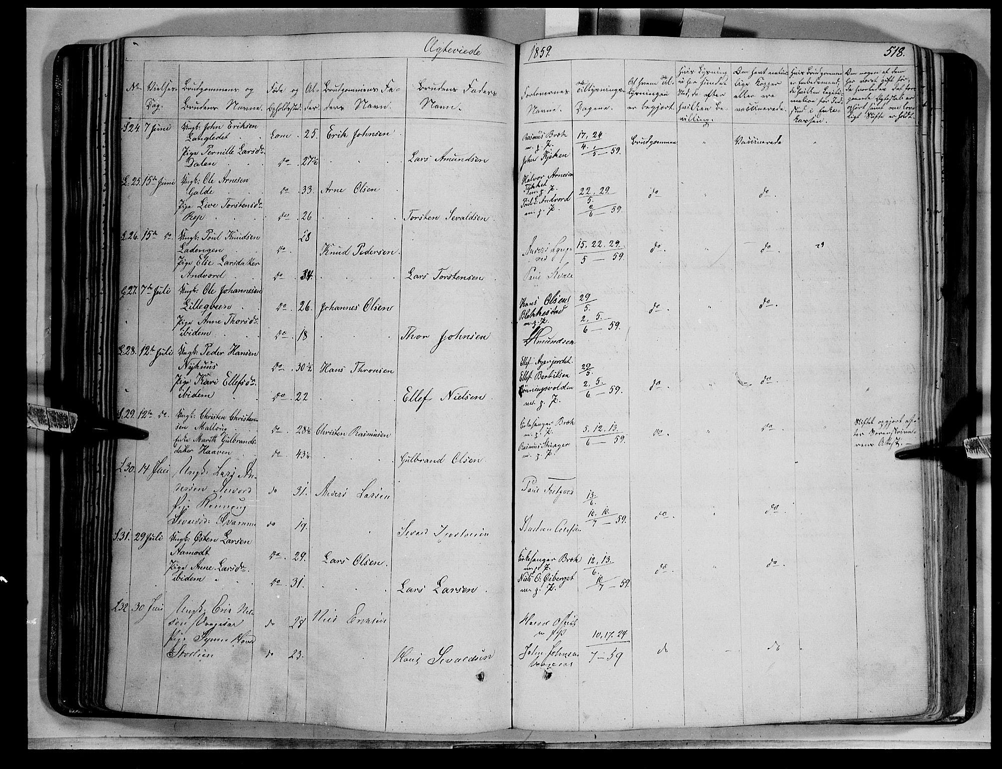 Lom prestekontor, SAH/PREST-070/K/L0006: Parish register (official) no. 6B, 1837-1863, p. 518