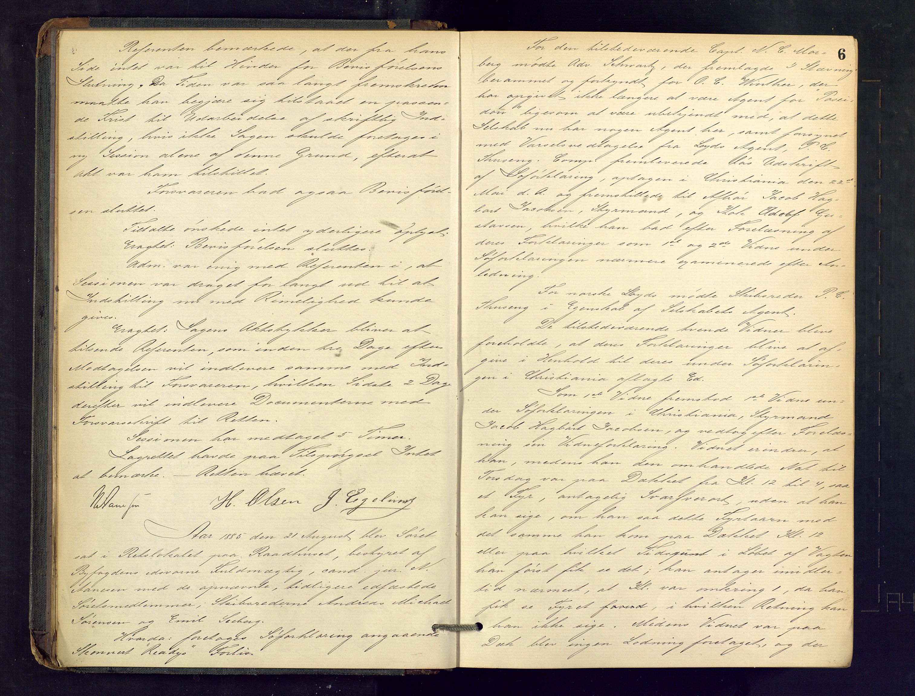 Drammen byfogd, AV/SAKO-A-222/F/Fe/L0023: Ekstrarettsprotokoll, 1885-1891, p. 6