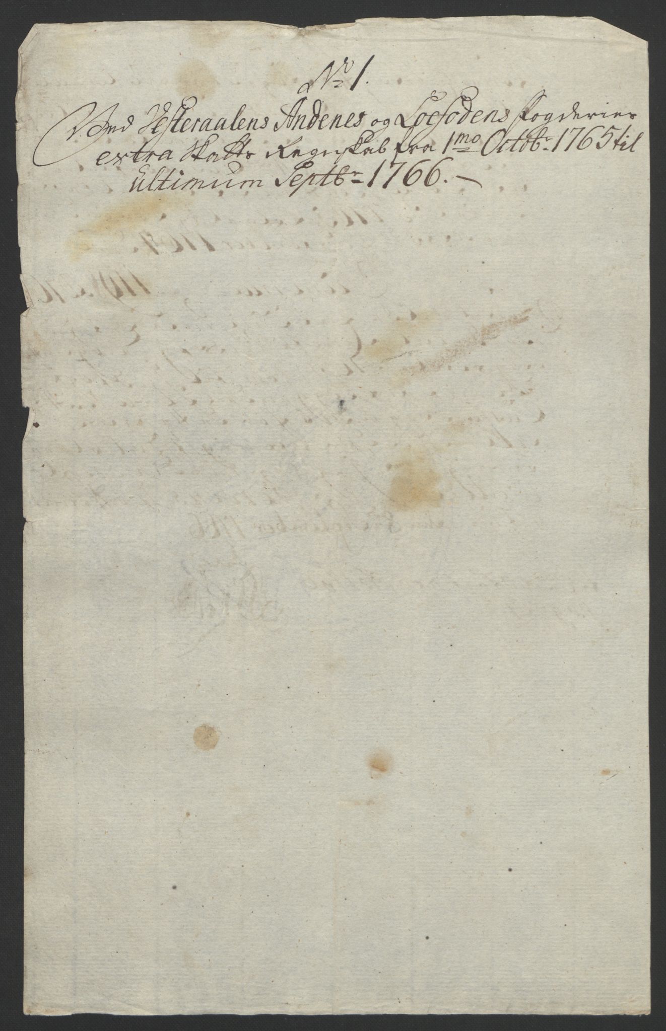 Rentekammeret inntil 1814, Reviderte regnskaper, Fogderegnskap, AV/RA-EA-4092/R67/L4747: Ekstraskatten Vesterålen, Andenes og Lofoten, 1762-1766, p. 465