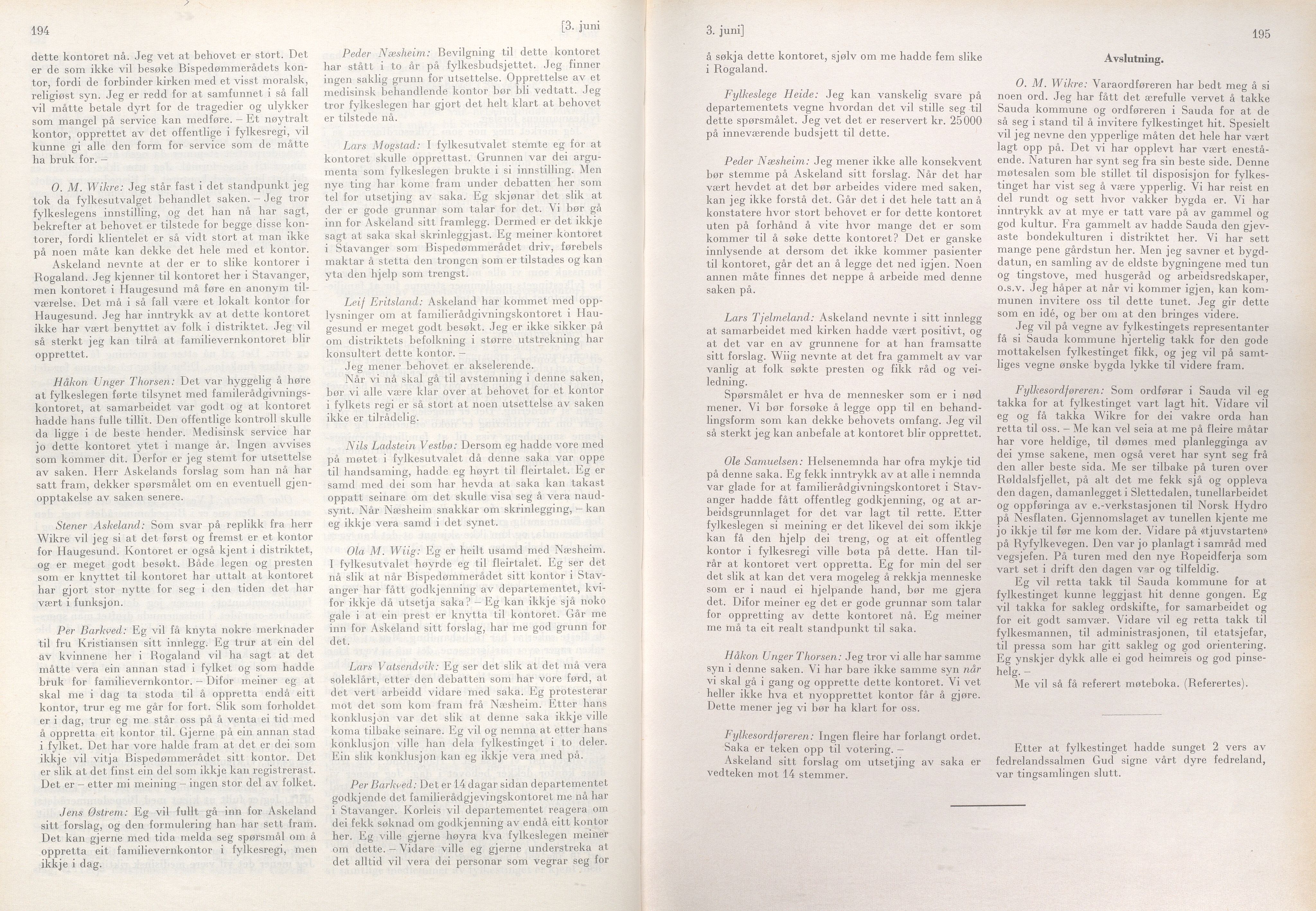 Rogaland fylkeskommune - Fylkesrådmannen , IKAR/A-900/A/Aa/Aaa/L0085: Møtebok , 1965, p. 194-195