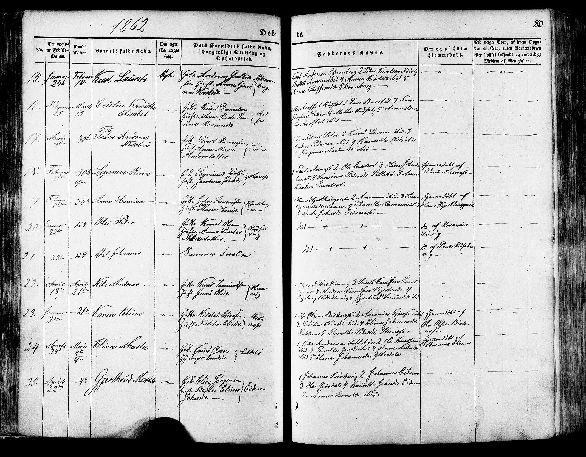 Ministerialprotokoller, klokkerbøker og fødselsregistre - Møre og Romsdal, SAT/A-1454/511/L0140: Parish register (official) no. 511A07, 1851-1878, p. 80