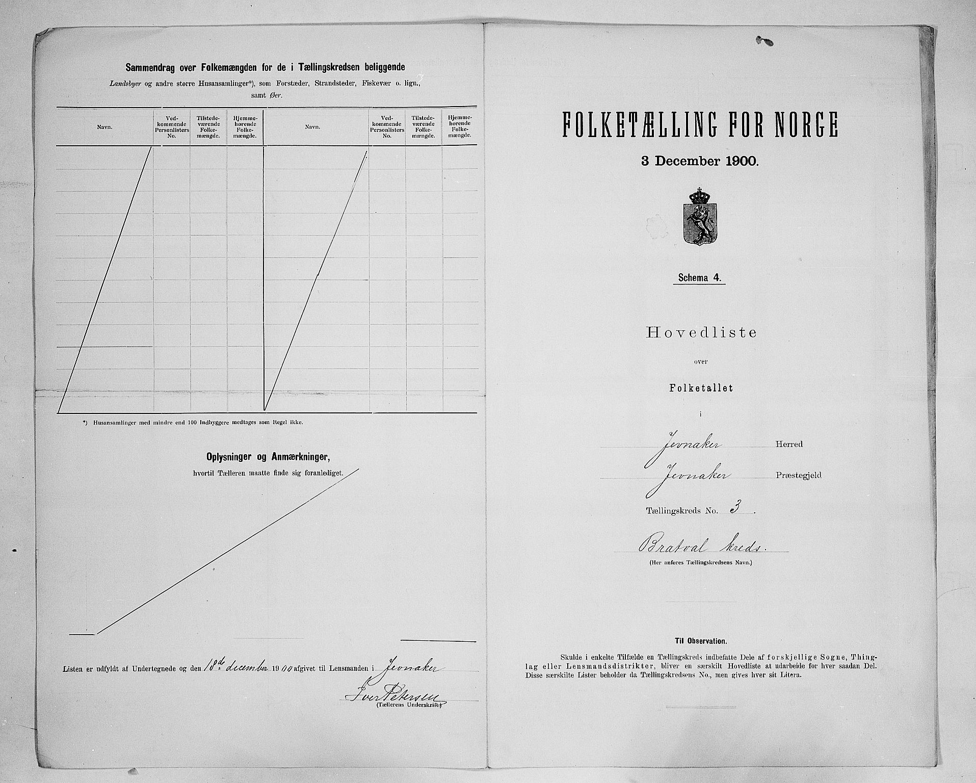 SAH, 1900 census for Jevnaker, 1900, p. 19