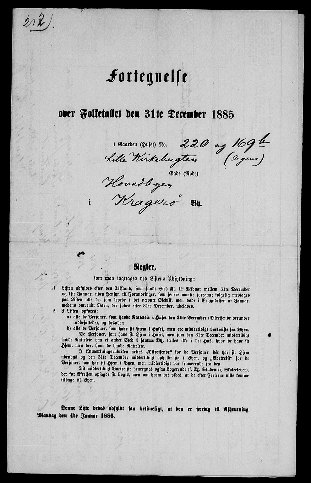 SAKO, 1885 census for 0801 Kragerø, 1885, p. 1453