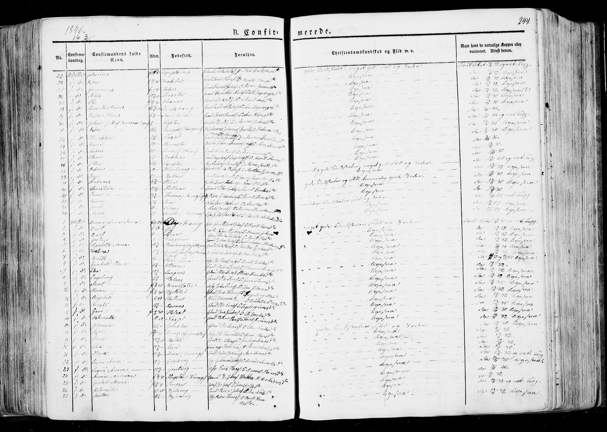 Ministerialprotokoller, klokkerbøker og fødselsregistre - Møre og Romsdal, AV/SAT-A-1454/568/L0803: Parish register (official) no. 568A10, 1830-1853, p. 244