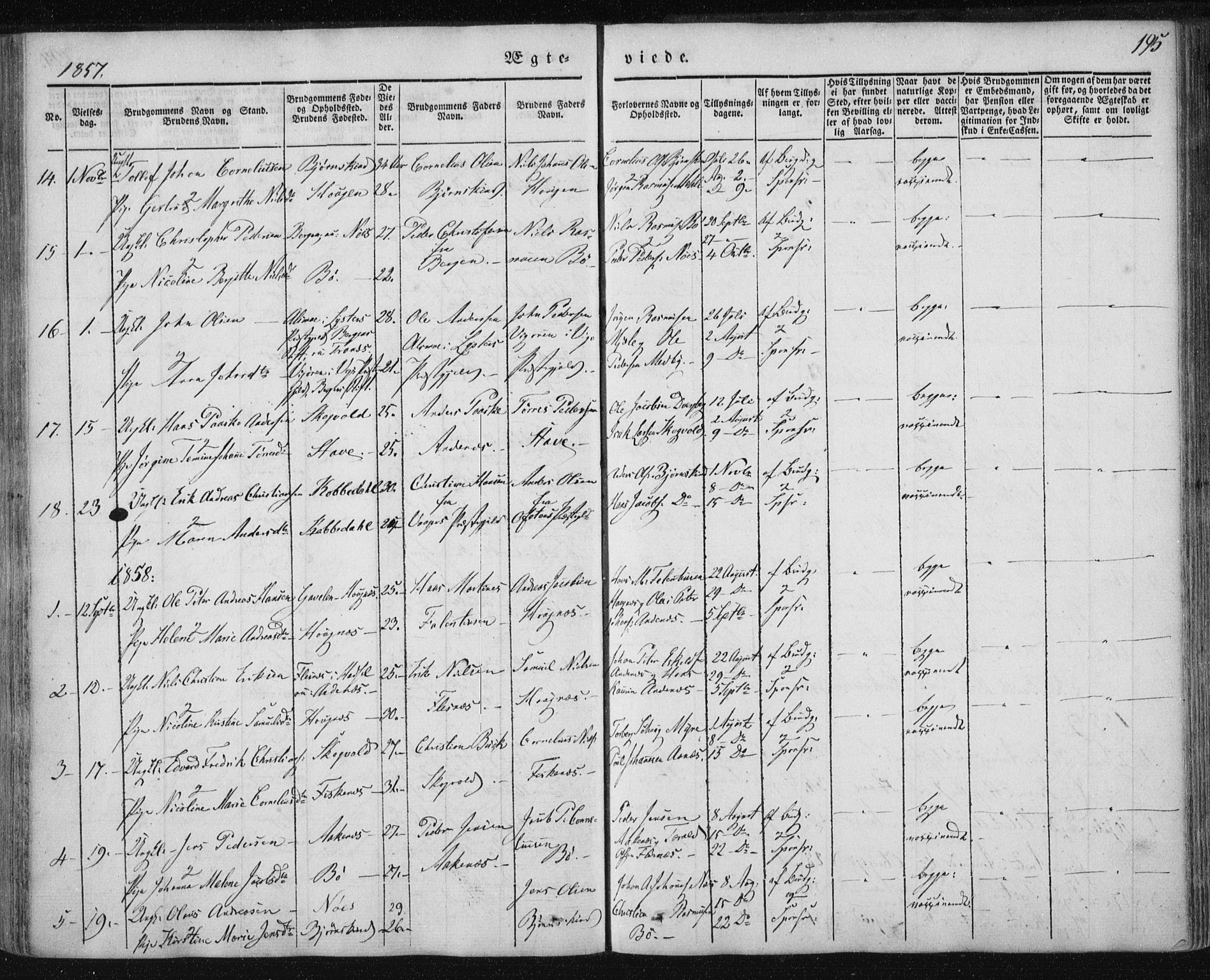 Ministerialprotokoller, klokkerbøker og fødselsregistre - Nordland, SAT/A-1459/897/L1396: Parish register (official) no. 897A04, 1842-1866, p. 195