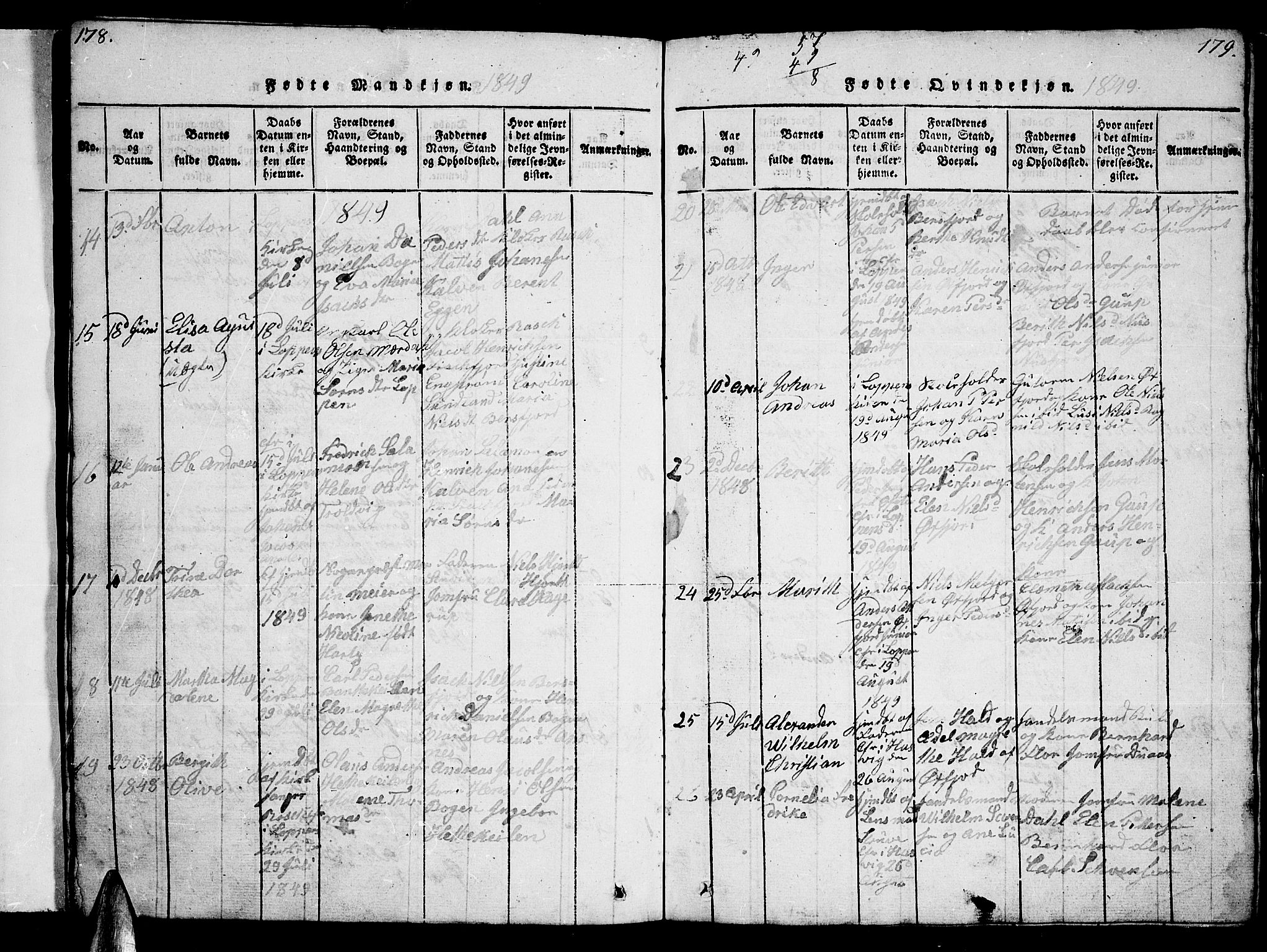 Loppa sokneprestkontor, AV/SATØ-S-1339/H/Hb/L0001klokker: Parish register (copy) no. 1, 1820-1849, p. 178-179