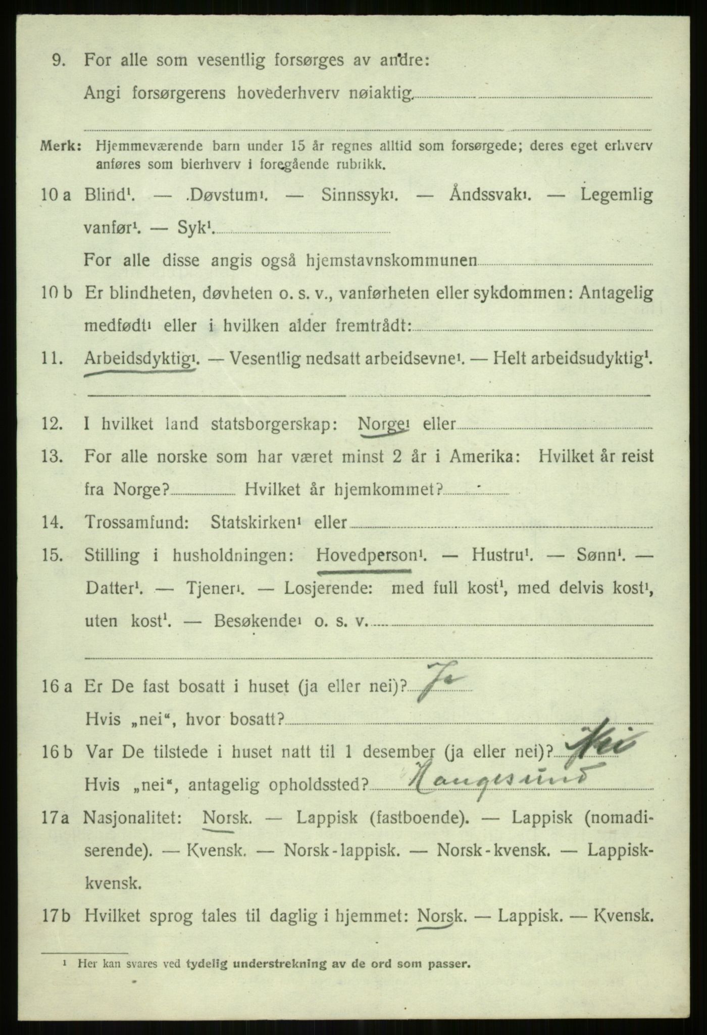 SATØ, 1920 census for Lenvik, 1920, p. 5639