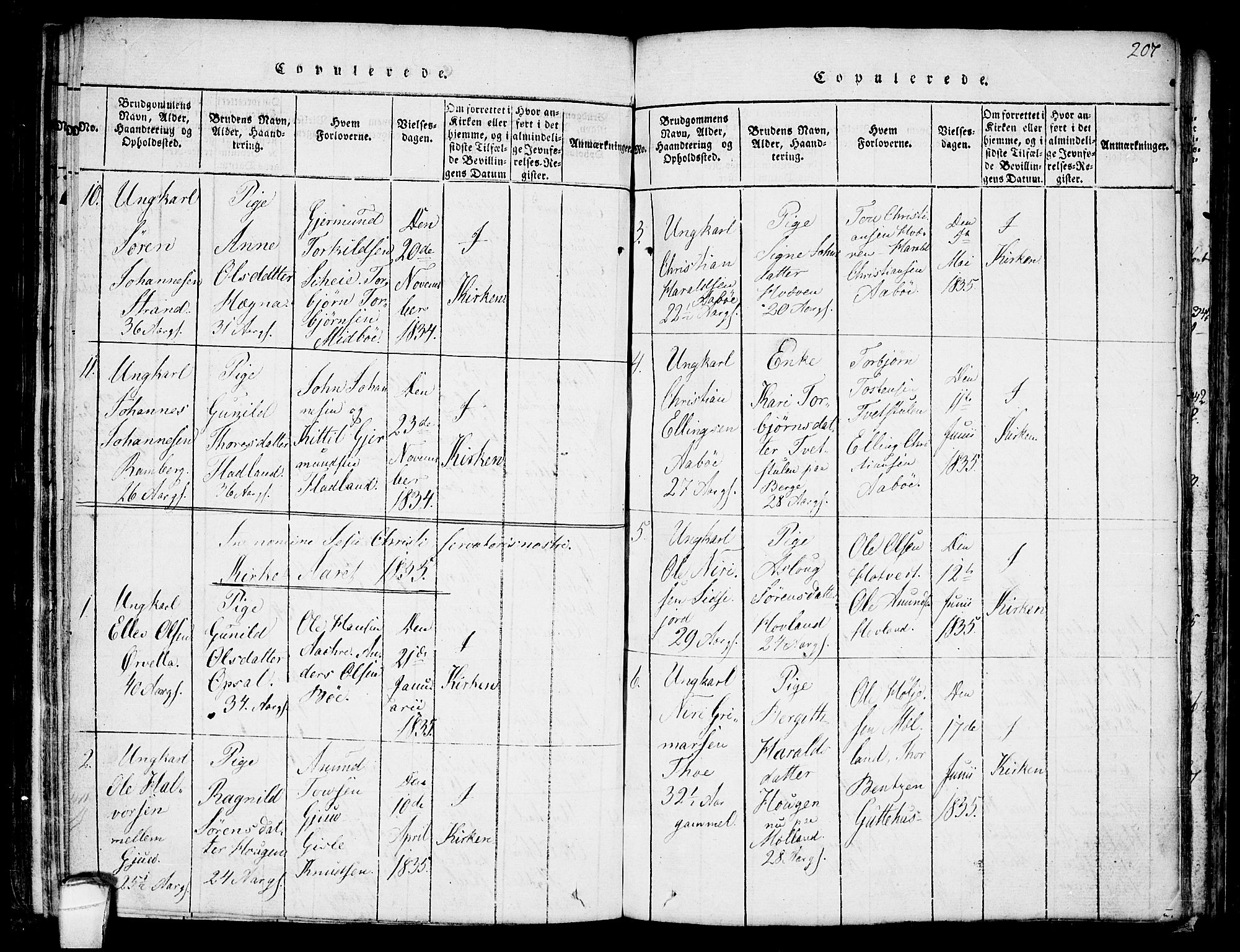 Hjartdal kirkebøker, SAKO/A-270/F/Fa/L0007: Parish register (official) no. I 7, 1815-1843, p. 207