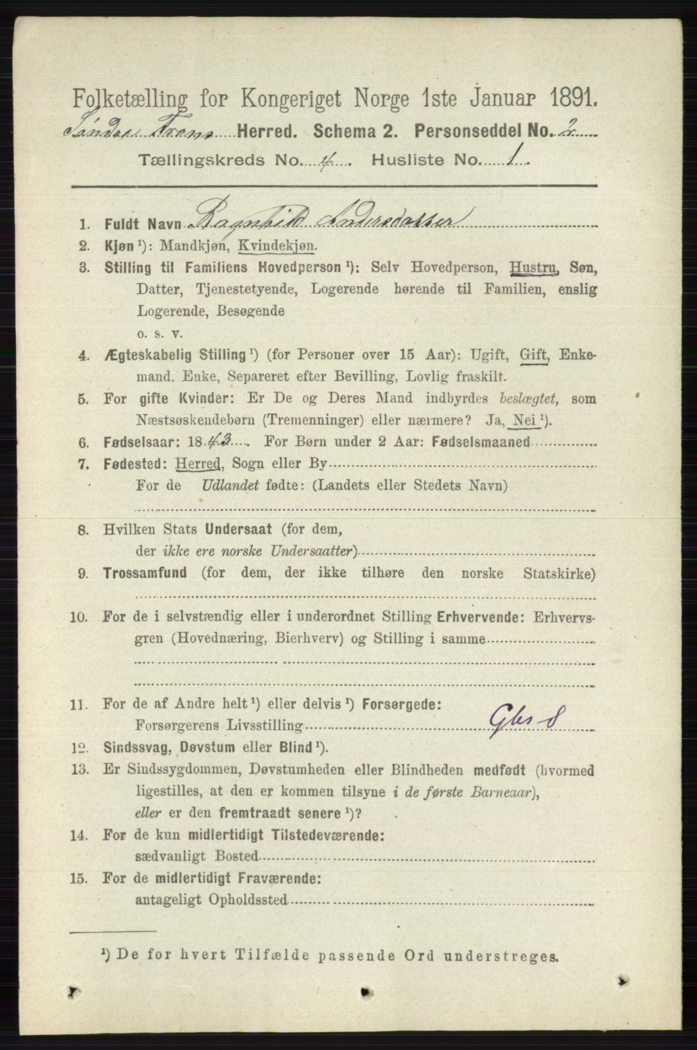 RA, 1891 census for 0519 Sør-Fron, 1891, p. 1416