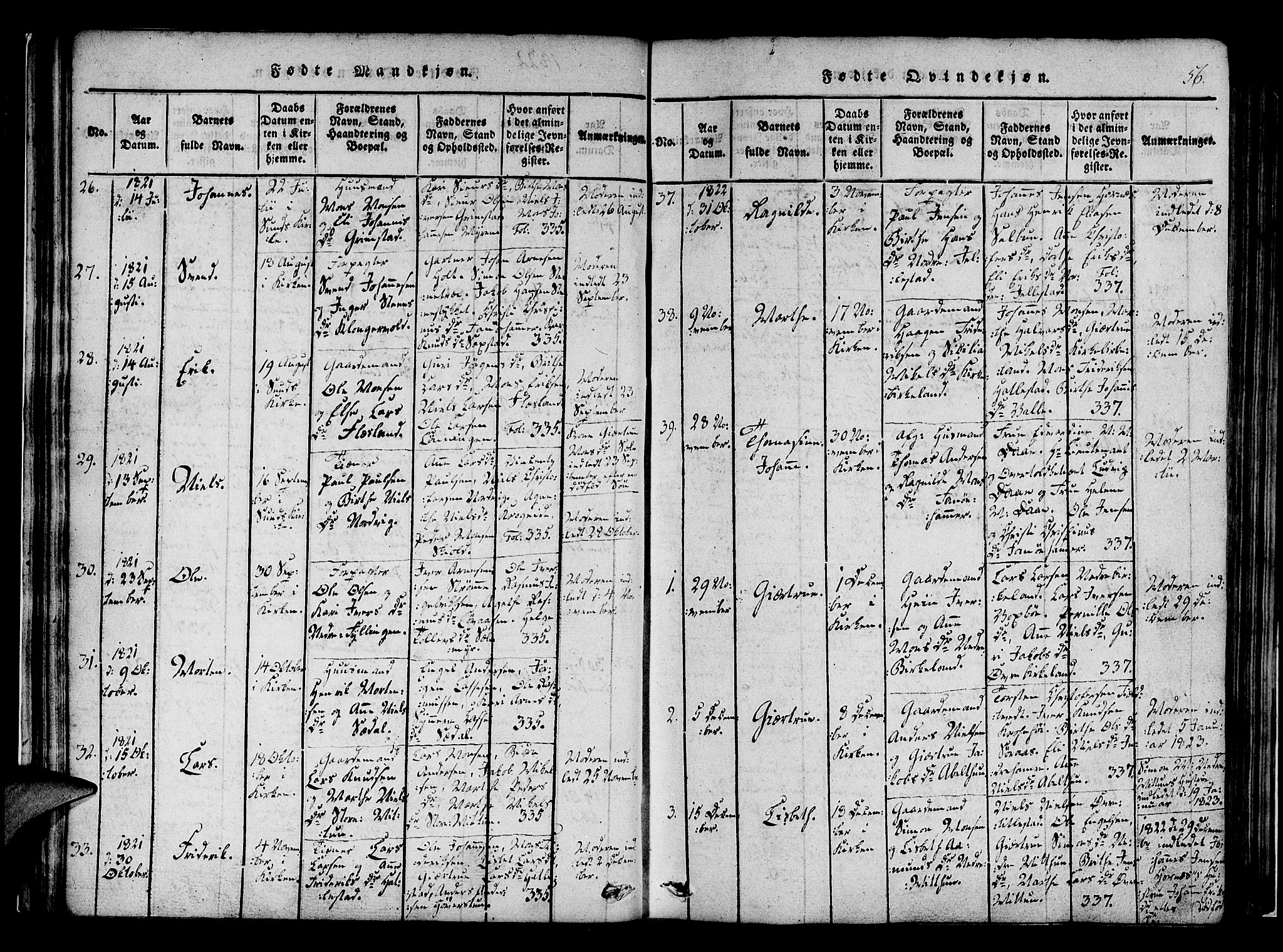 Fana Sokneprestembete, AV/SAB-A-75101/H/Haa/Haaa/L0007: Parish register (official) no. A 7, 1816-1828, p. 56