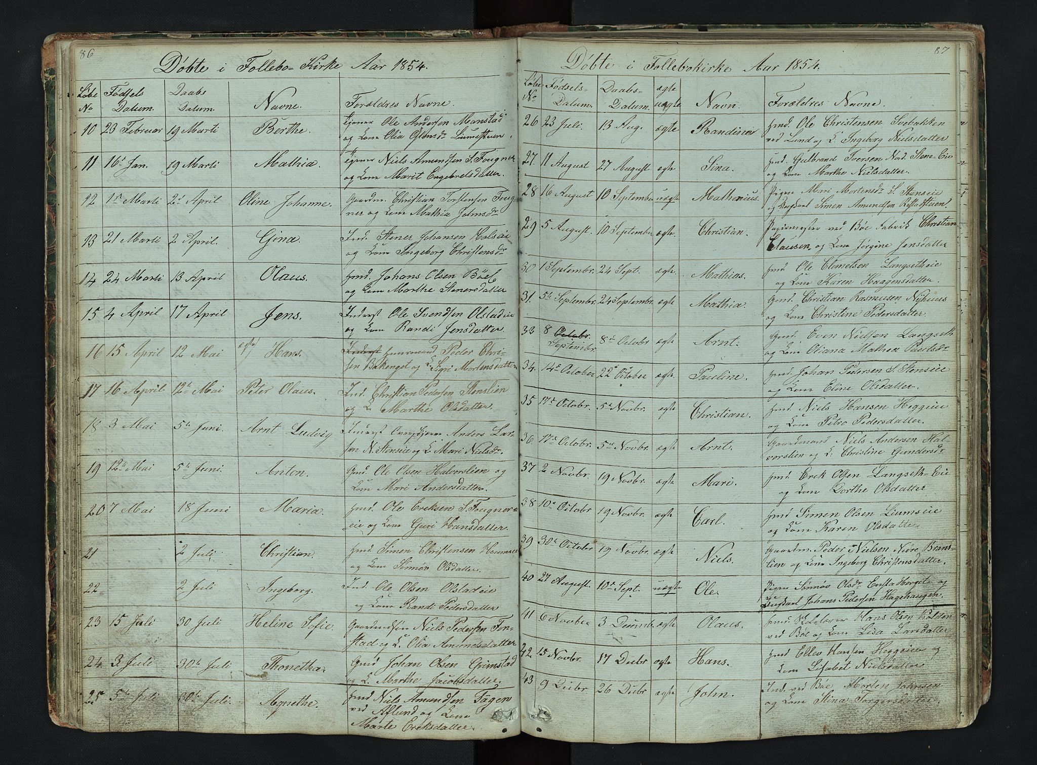 Gausdal prestekontor, SAH/PREST-090/H/Ha/Hab/L0006: Parish register (copy) no. 6, 1846-1893, p. 86-87