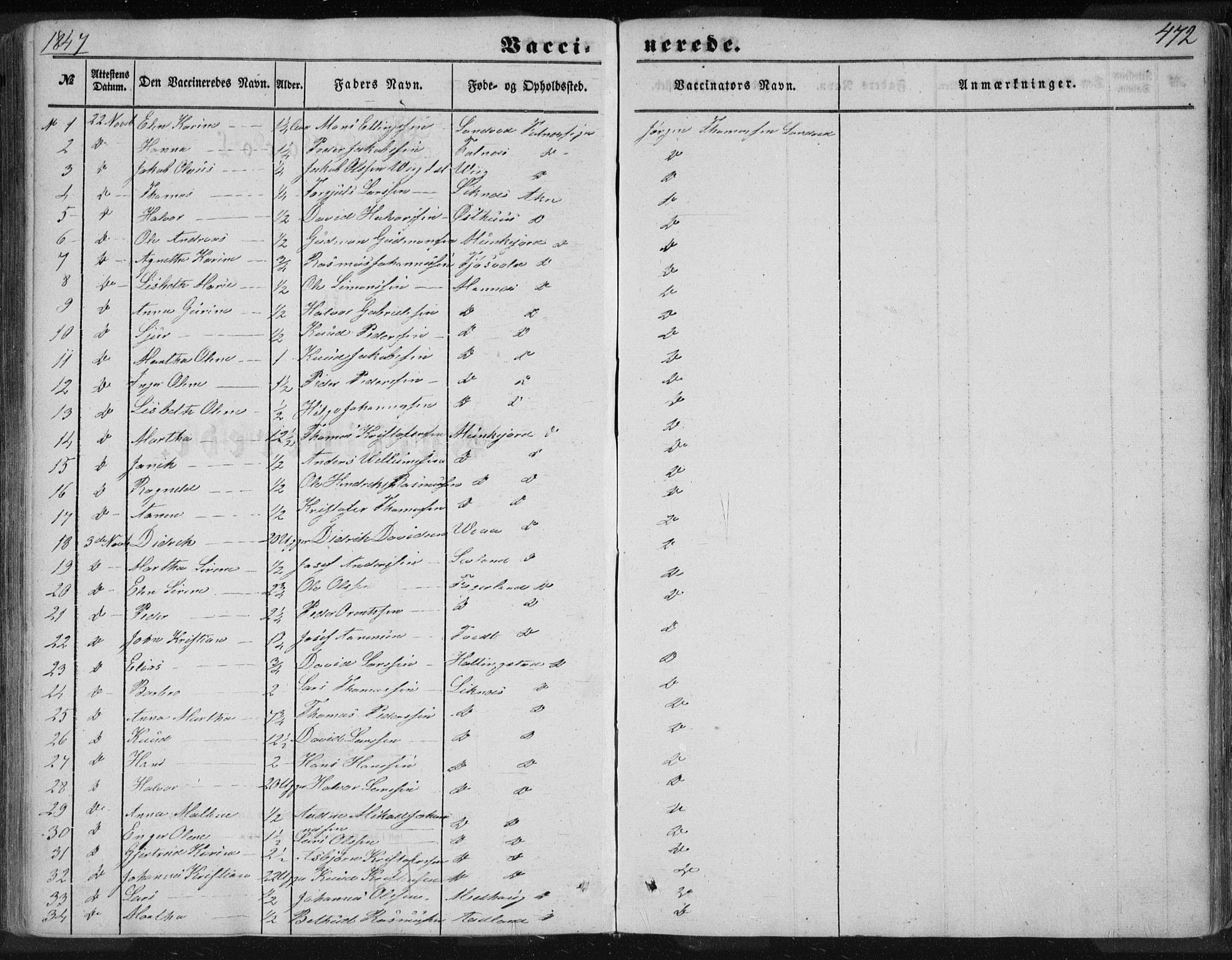 Skudenes sokneprestkontor, SAST/A -101849/H/Ha/Haa/L0005: Parish register (official) no. A 3.2, 1847-1863, p. 472