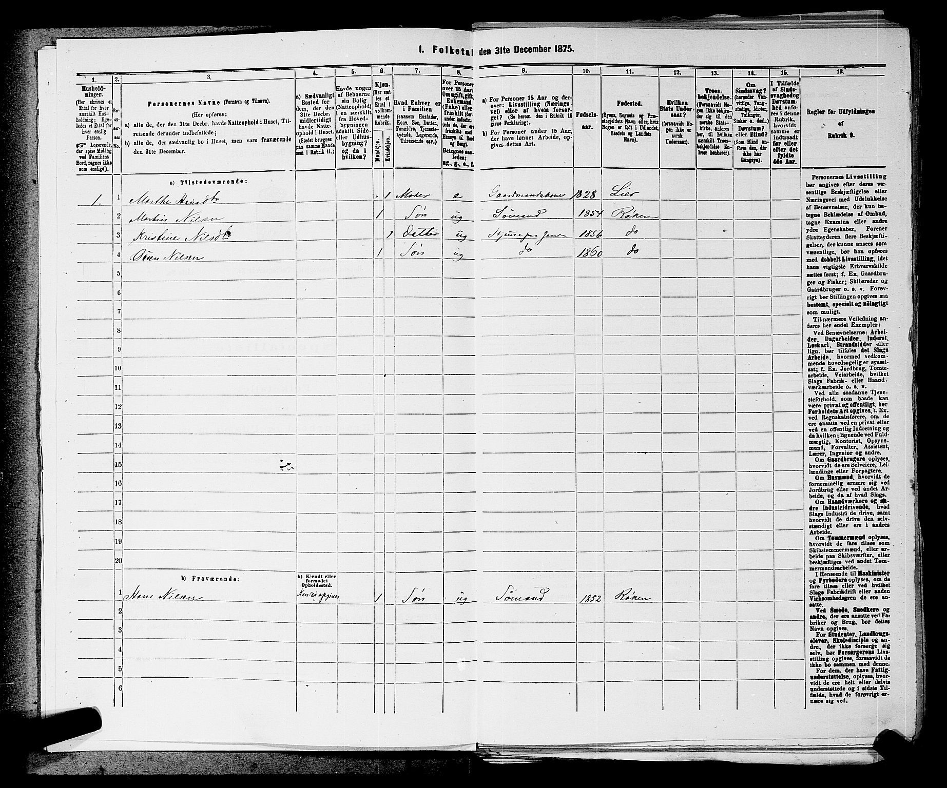 SAKO, 1875 census for 0627P Røyken, 1875, p. 38