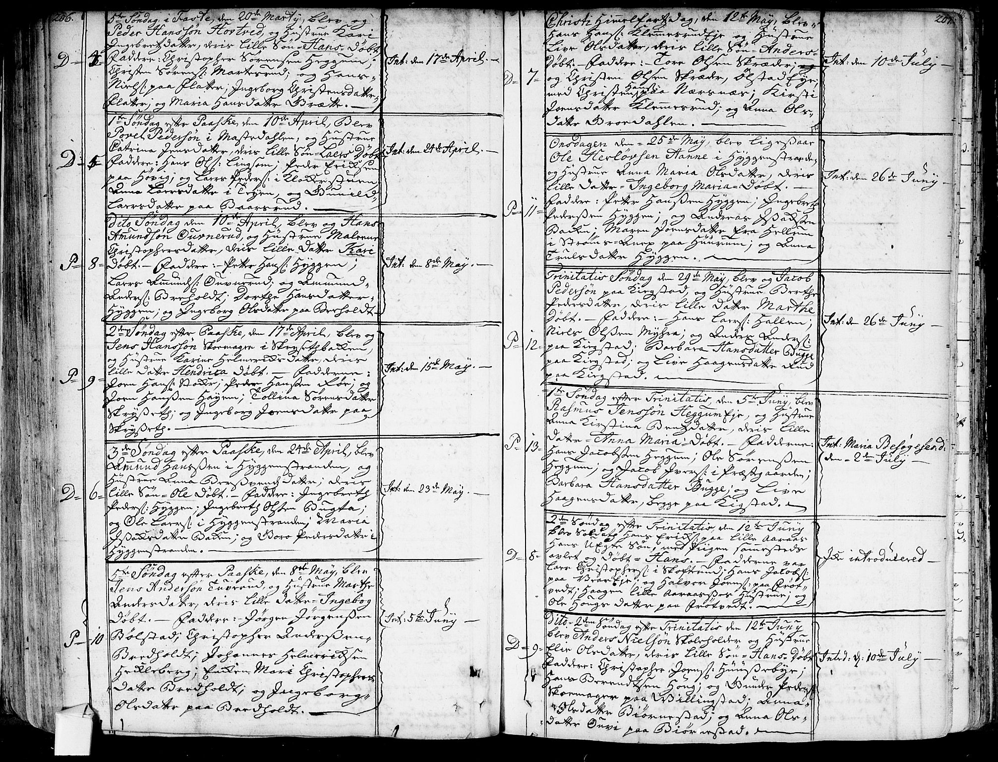Røyken kirkebøker, SAKO/A-241/G/Ga/L0001: Parish register (copy) no. 1, 1740-1768, p. 206-207