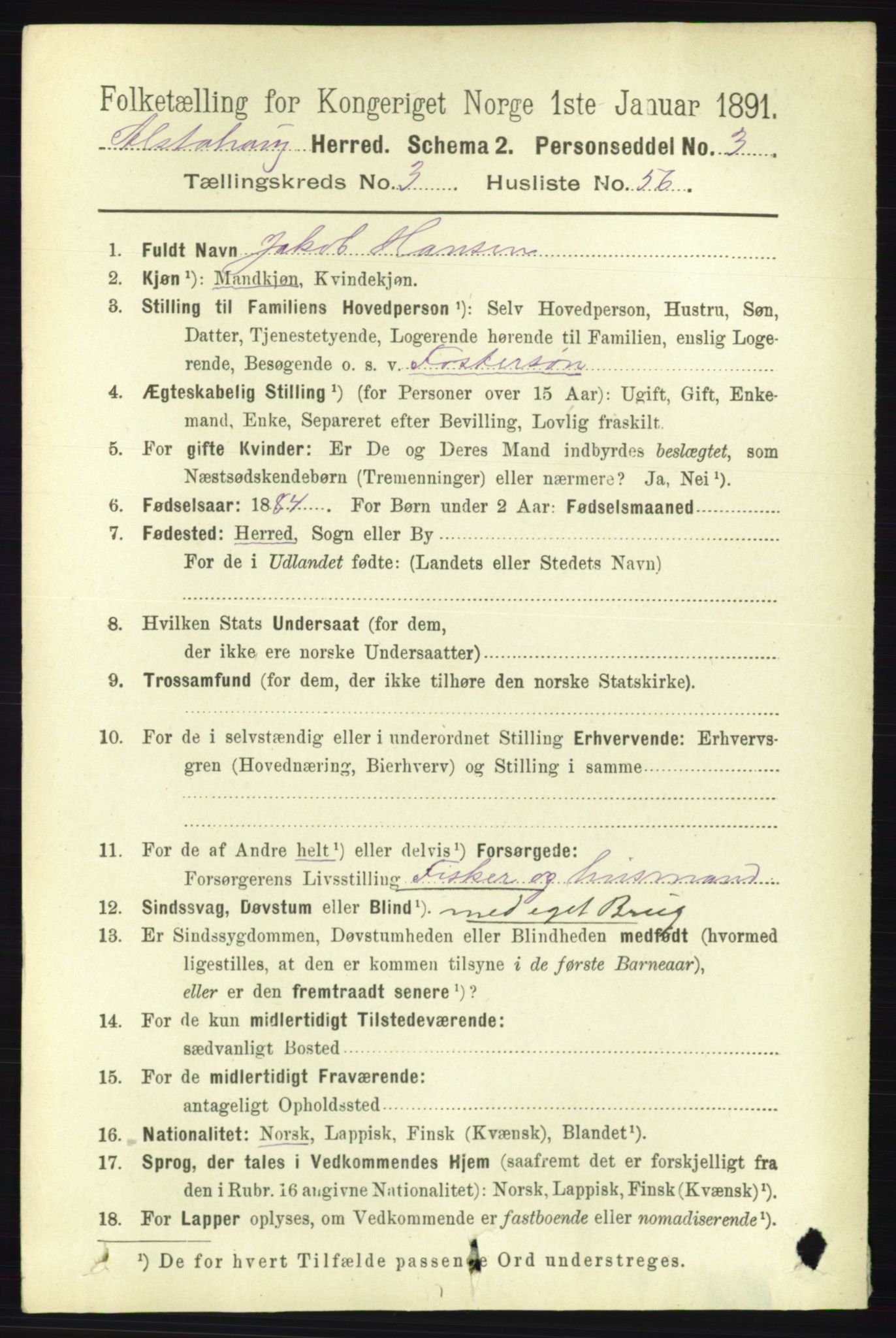 RA, 1891 census for 1820 Alstahaug, 1891, p. 1459