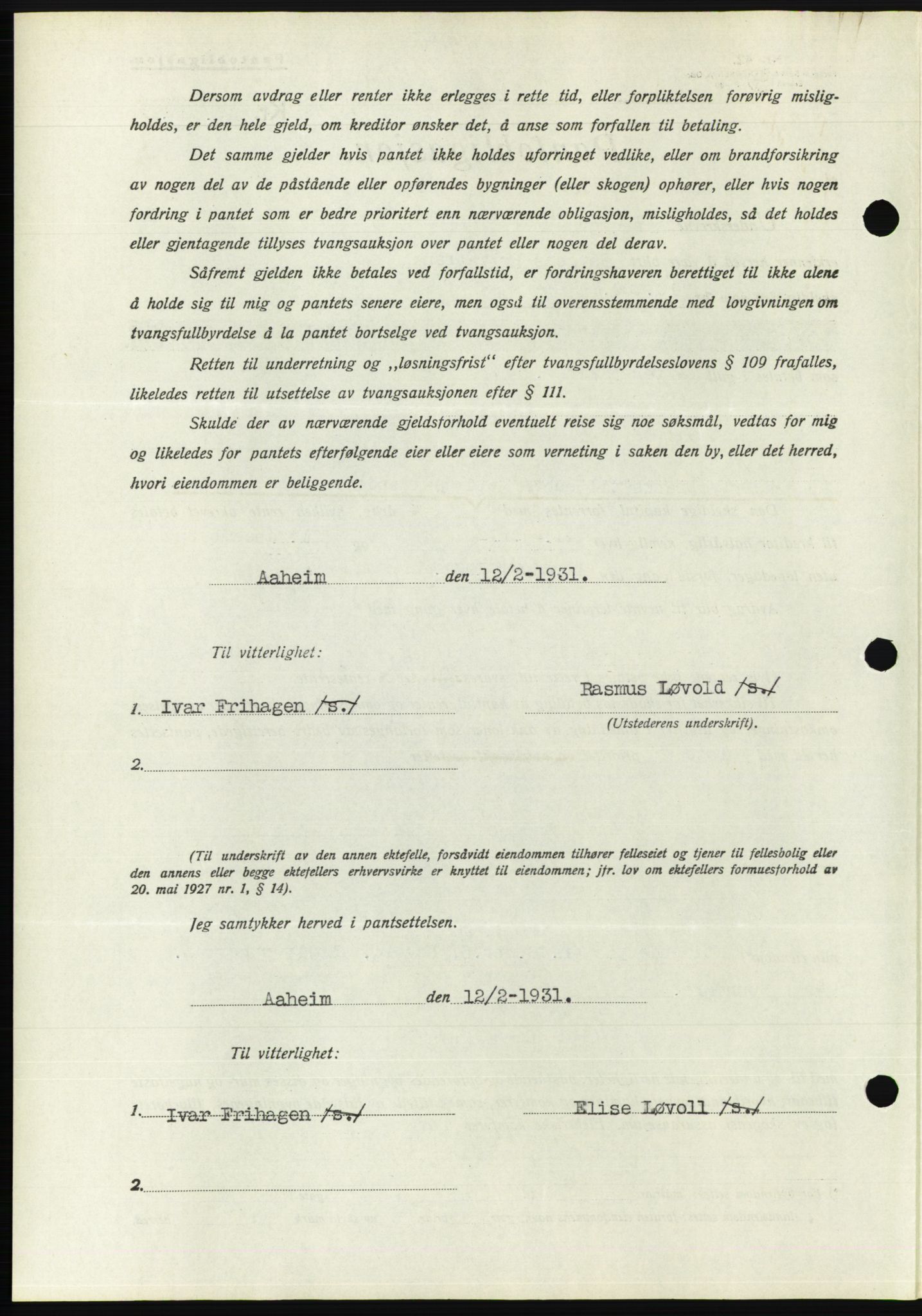 Søre Sunnmøre sorenskriveri, AV/SAT-A-4122/1/2/2C/L0052: Mortgage book no. 46, 1931-1931, Deed date: 07.03.1931