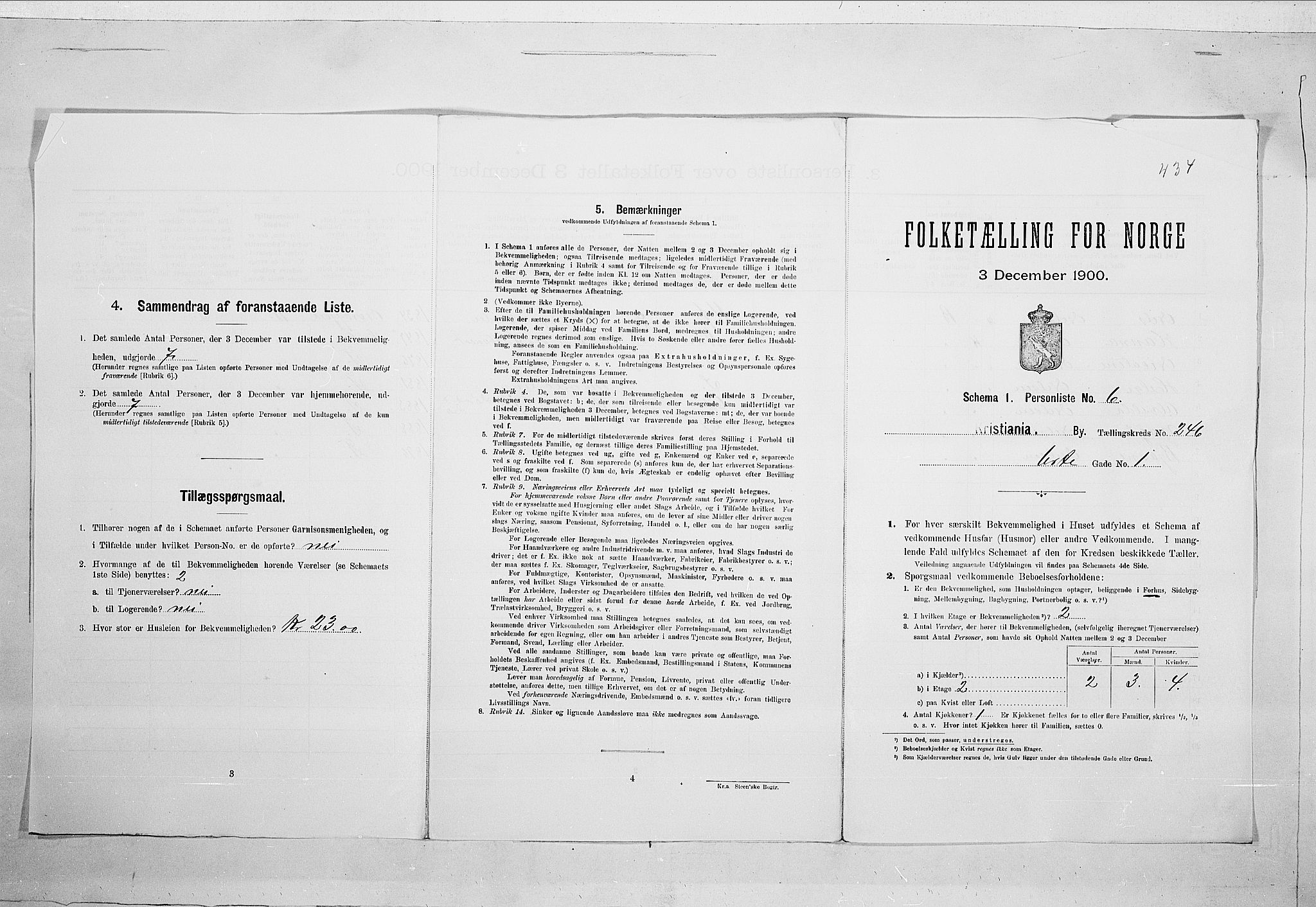 SAO, 1900 census for Kristiania, 1900, p. 108449