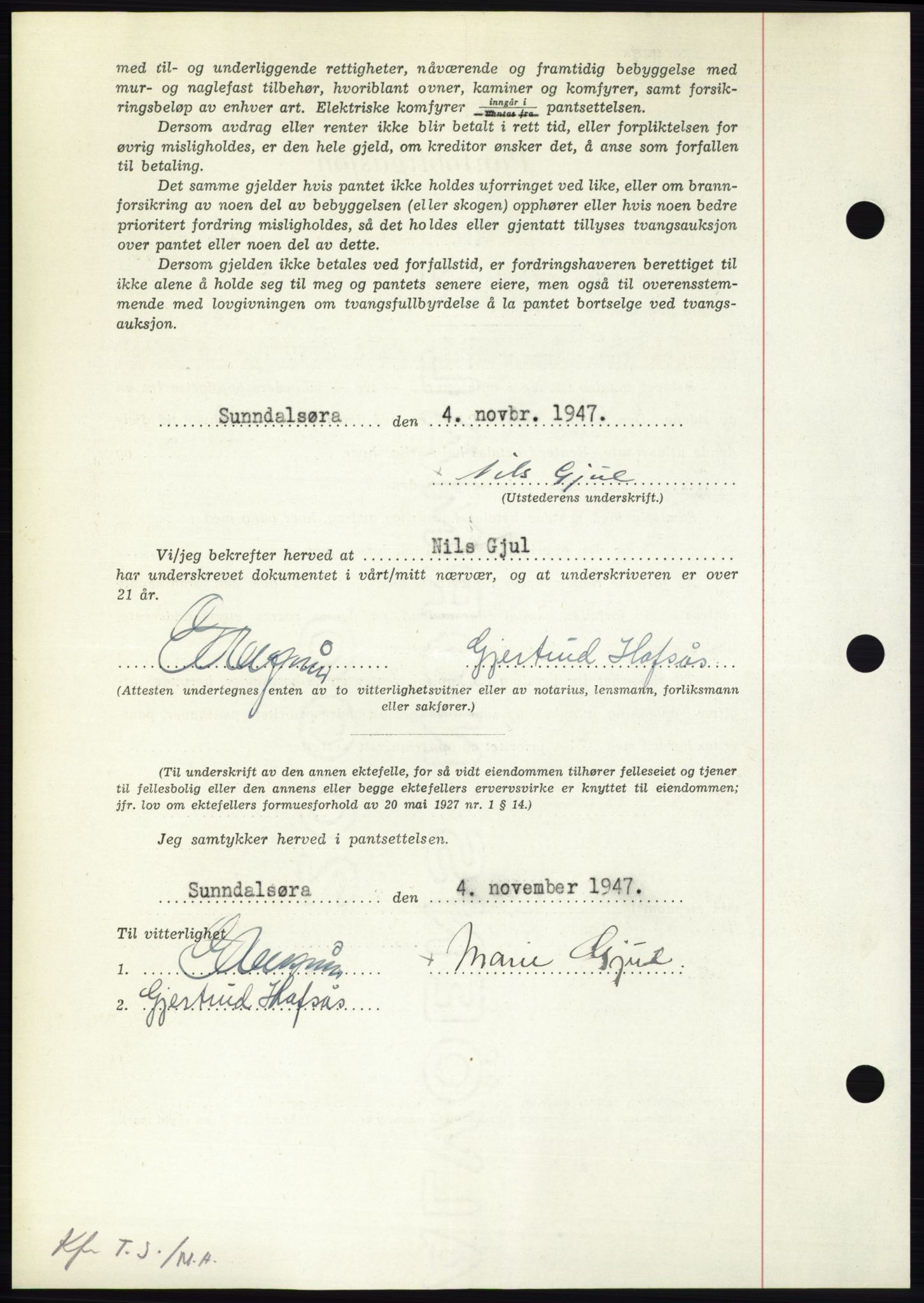 Nordmøre sorenskriveri, AV/SAT-A-4132/1/2/2Ca: Mortgage book no. B97, 1947-1948, Diary no: : 2676/1947